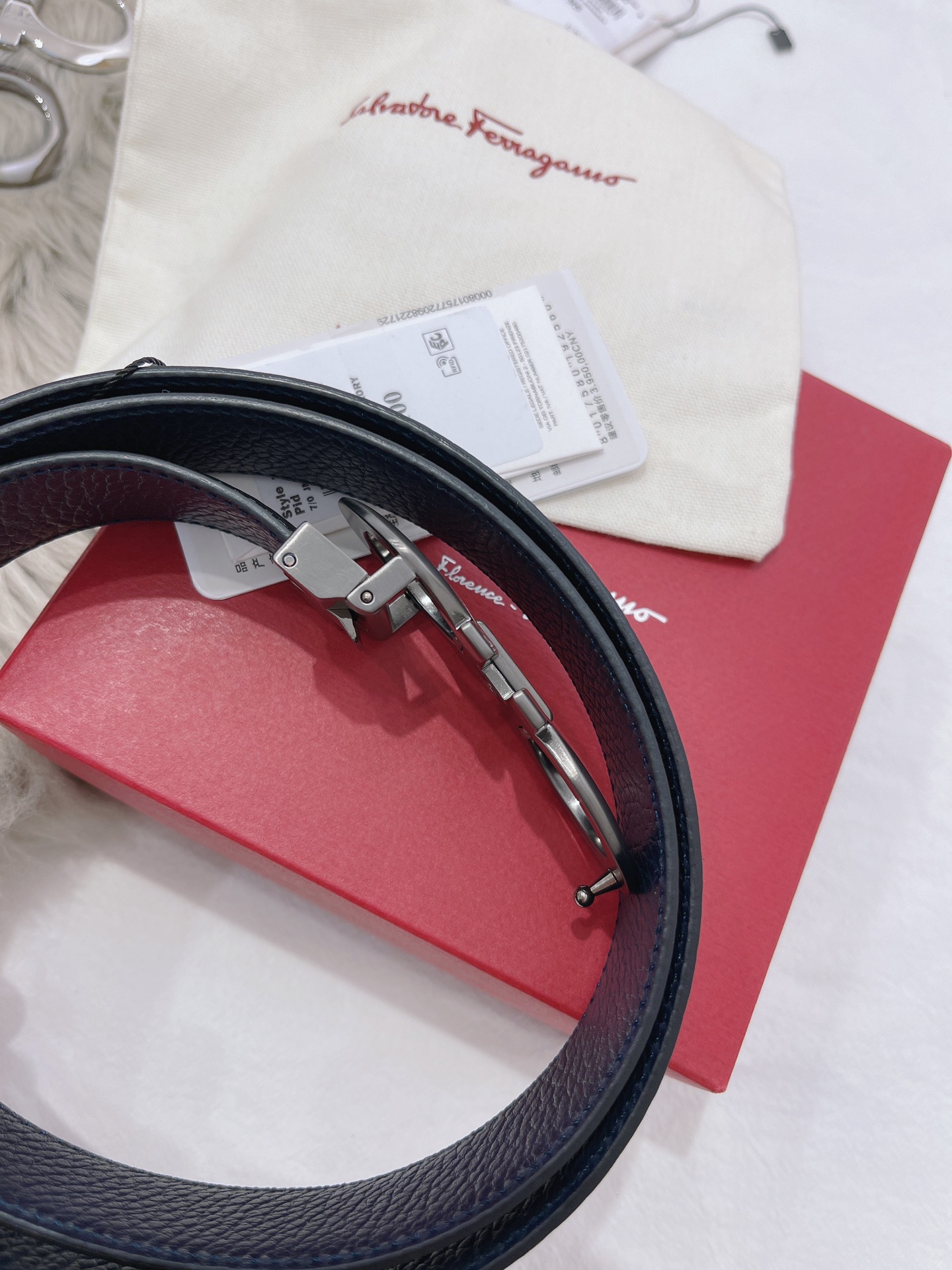 Salvatore Ferragamo Male Leather Belt Top Grain Leather M