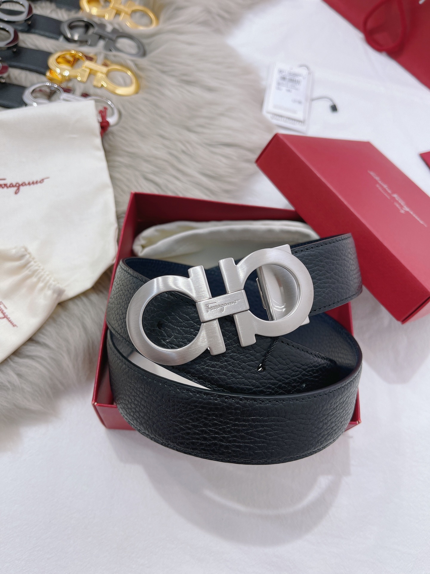 Salvatore Ferragamo Male Leather Belt Top Grain Leather M