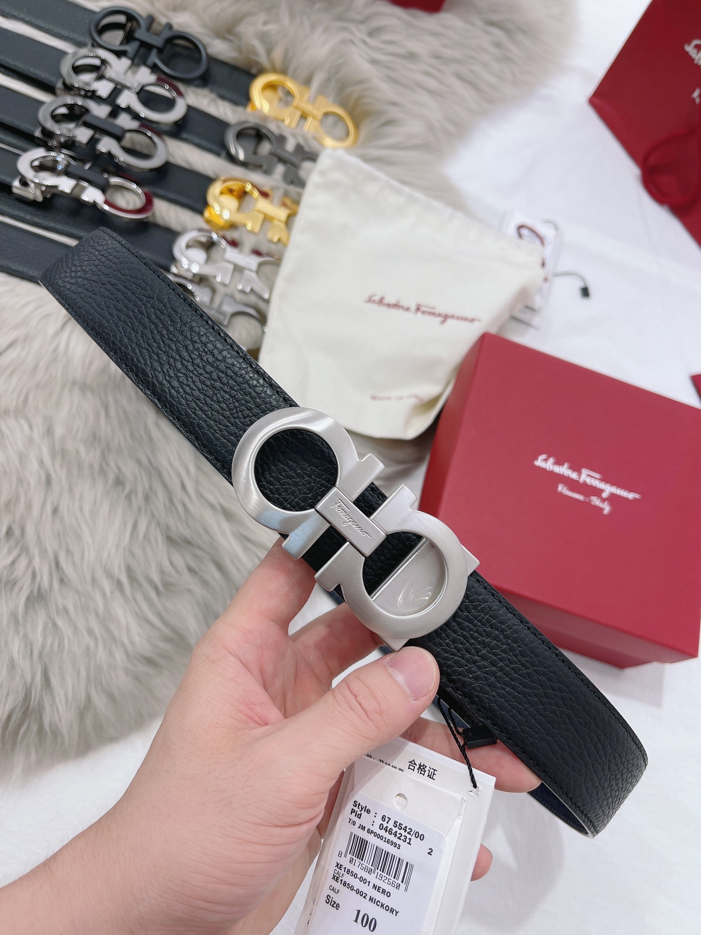 Salvatore Ferragamo Male Leather Belt Top Grain Leather M