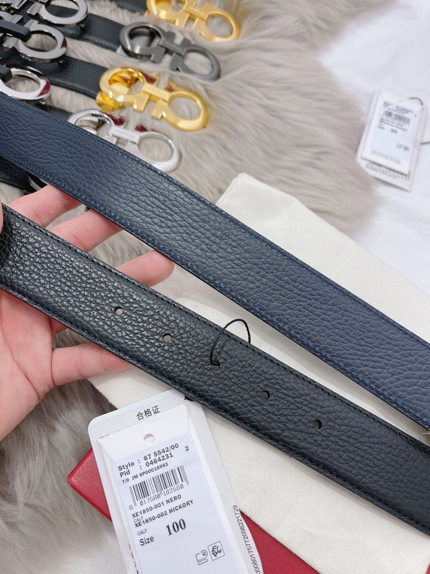 Salvatore Ferragamo Male Leather Belt Top Grain Leather M