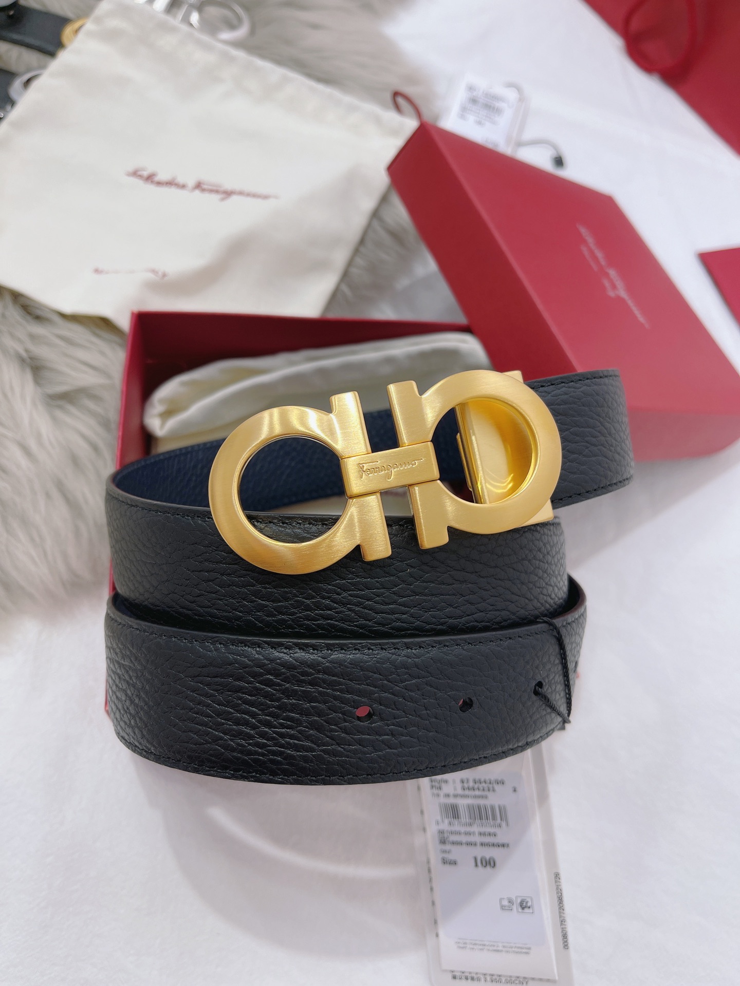 Salvatore Ferragamo Male Leather Belt Top Grain Leather M