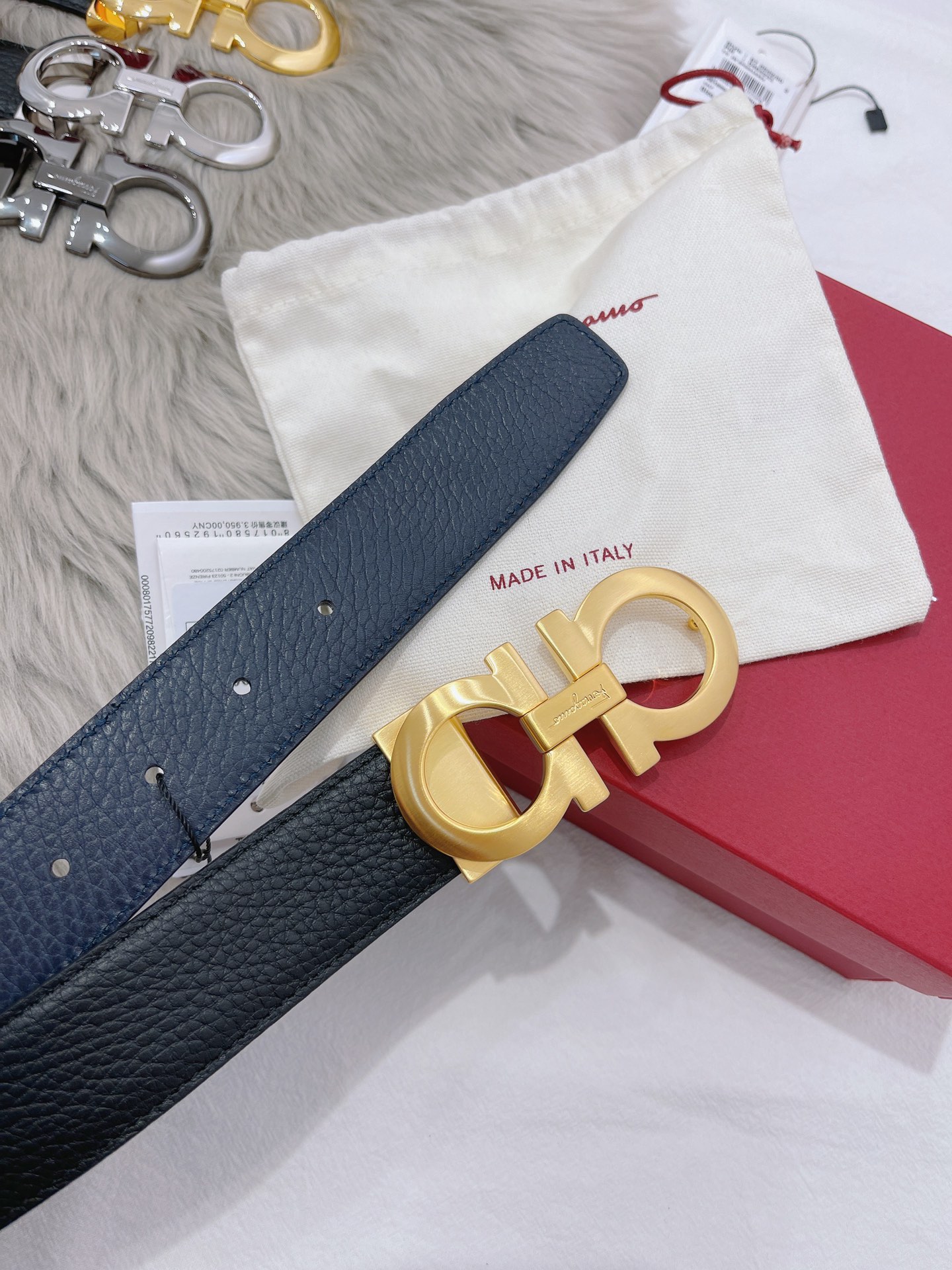 Salvatore Ferragamo Male Leather Belt Top Grain Leather M