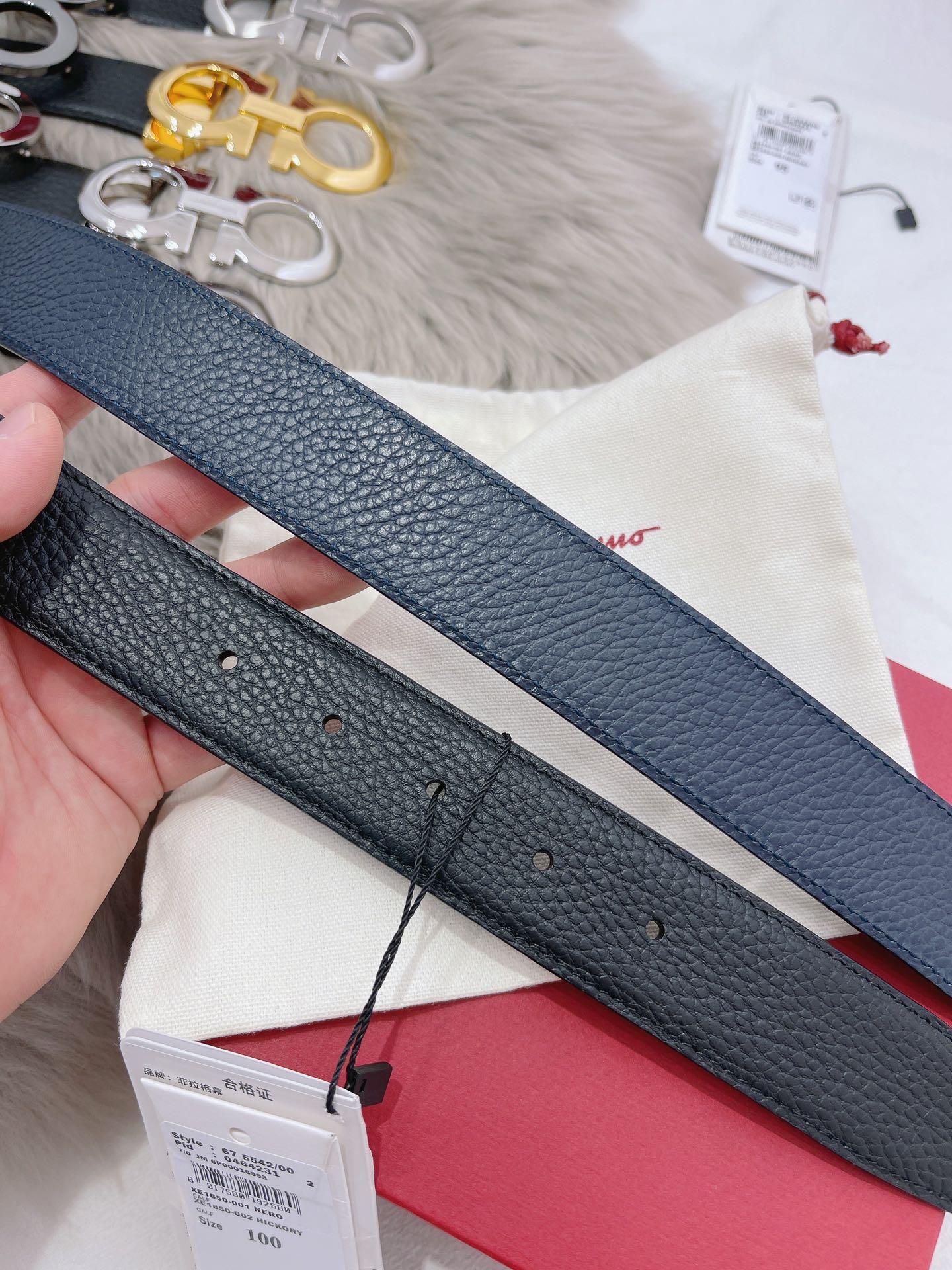 Salvatore Ferragamo Male Leather Belt Top Grain Leather M