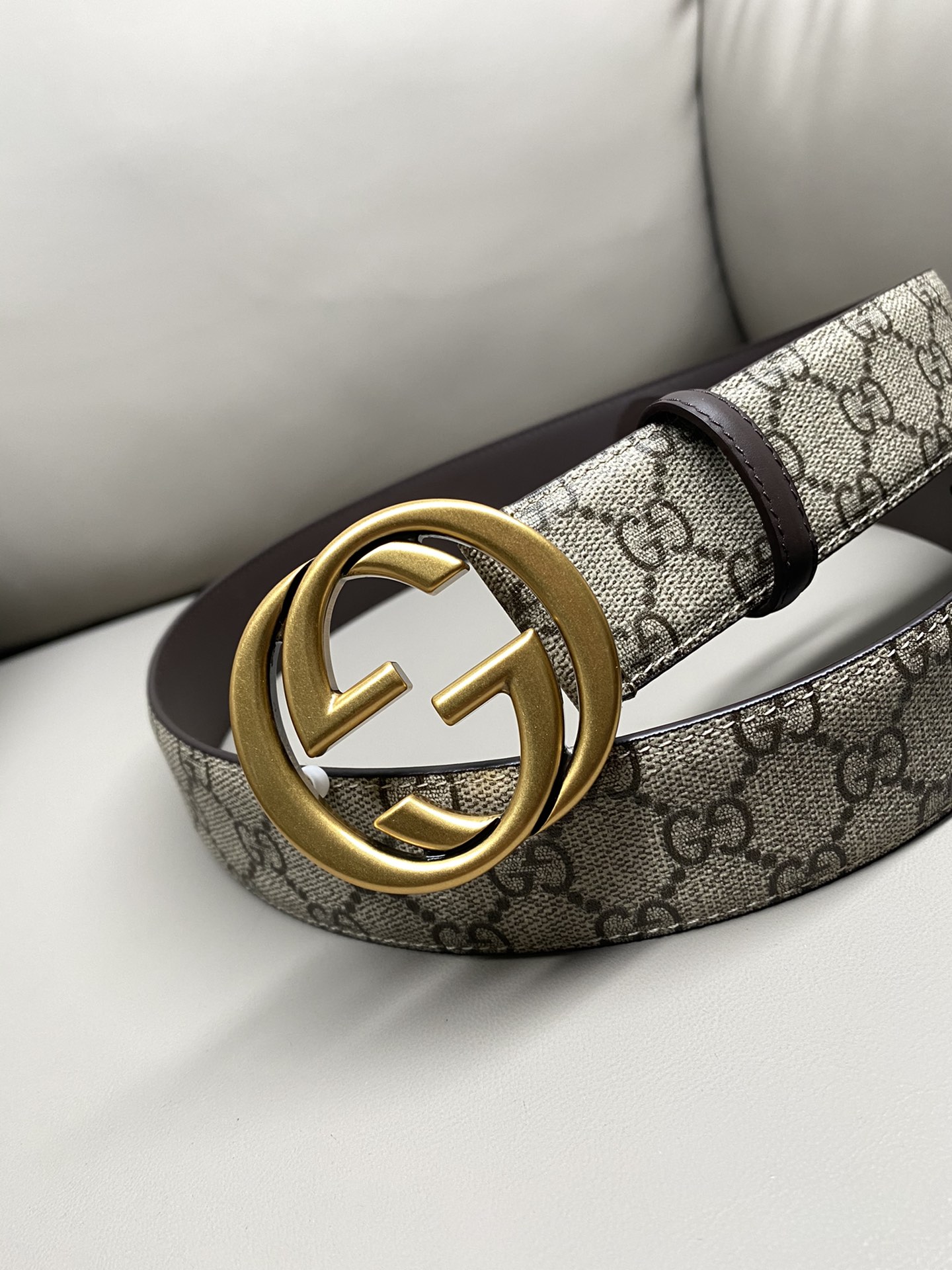 Gucci Basic Belt Canvas Gold S-m