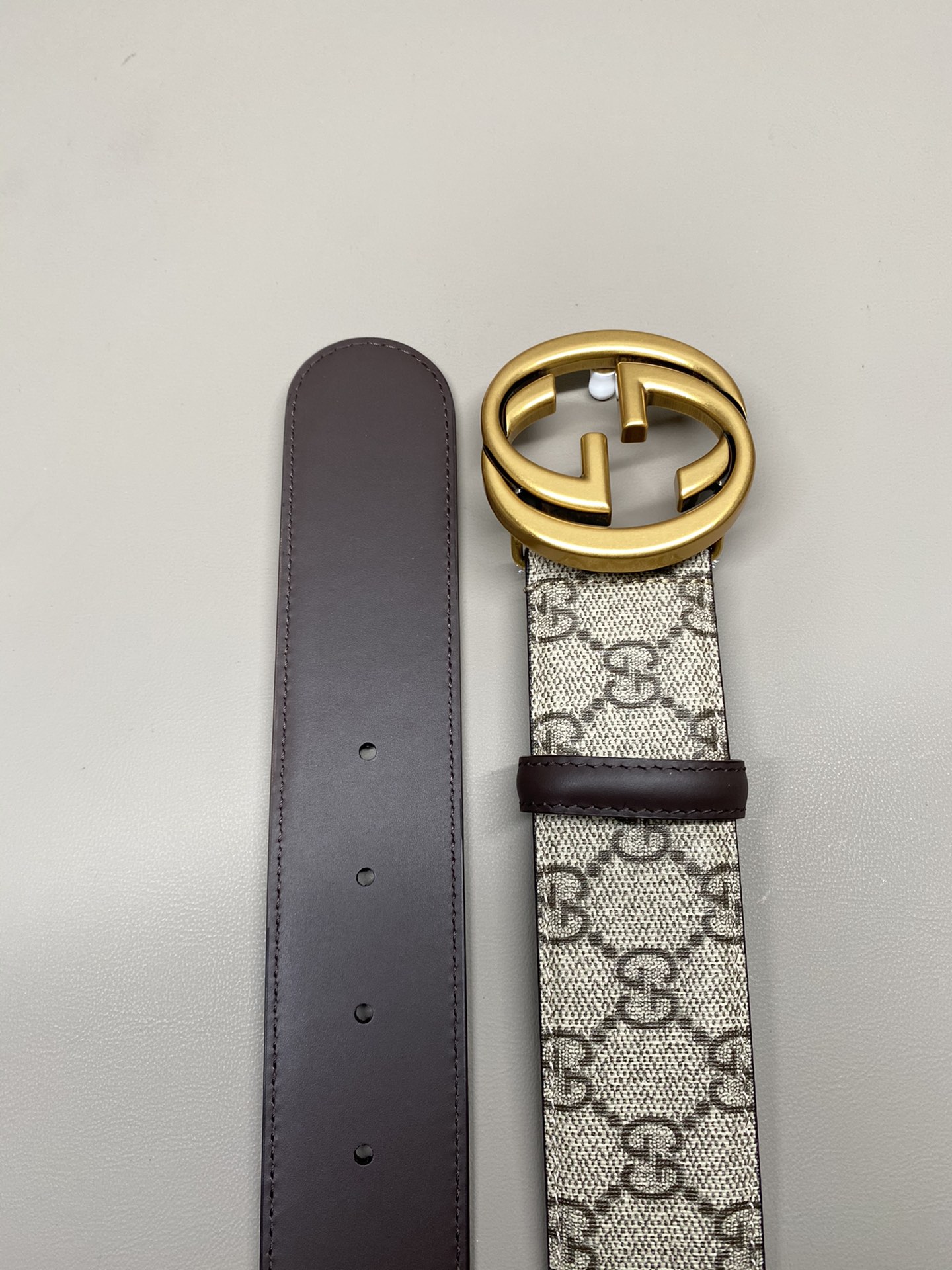 Gucci Basic Belt Canvas Gold S-m