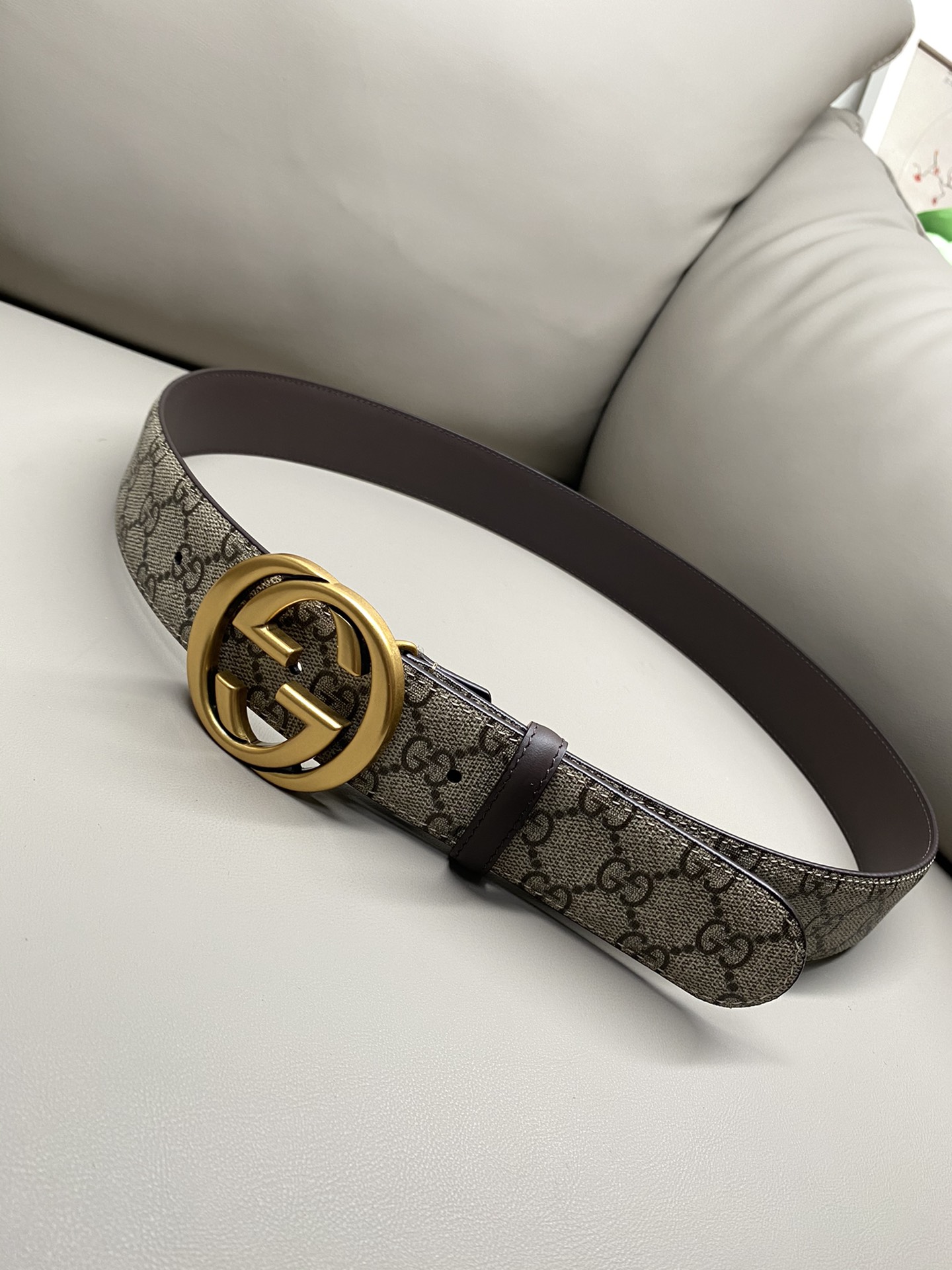 Gucci Basic Belt Canvas Gold S-m