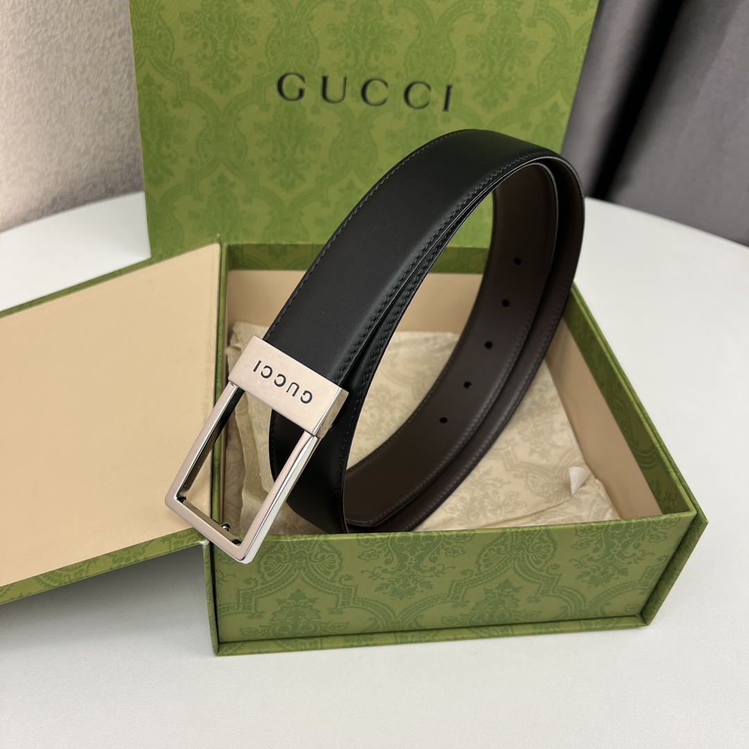 Gucci Male Basic Belt Cow Leather Black M
