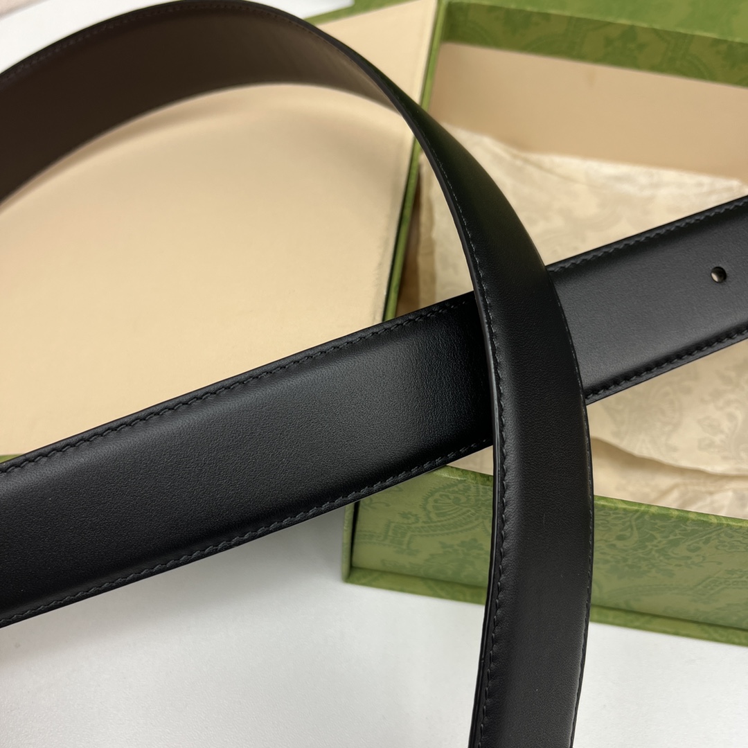 Gucci Male Basic Belt Cow Leather Black M