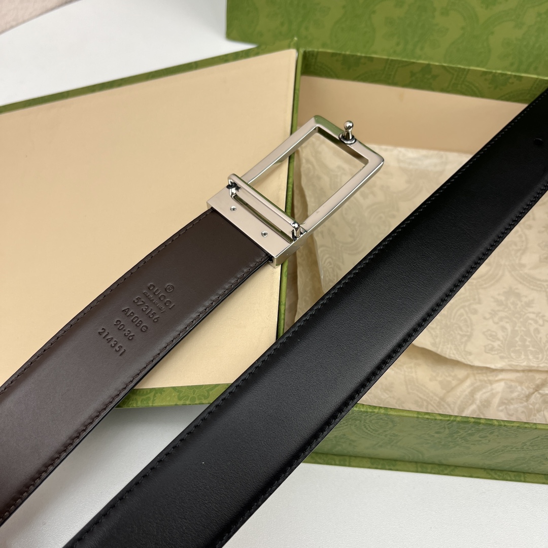 Gucci Male Basic Belt Cow Leather Black M