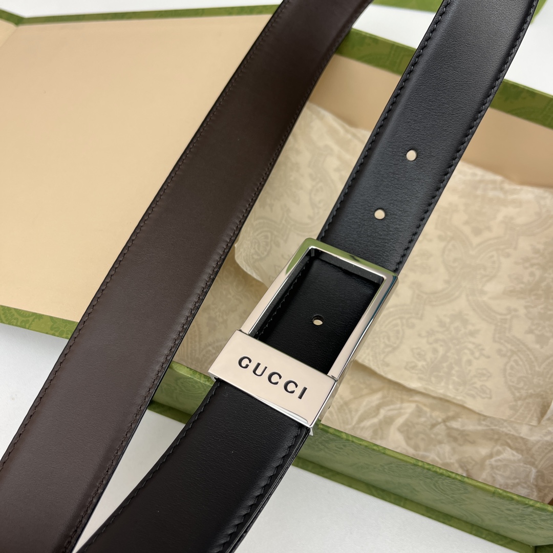Gucci Male Basic Belt Cow Leather Black M