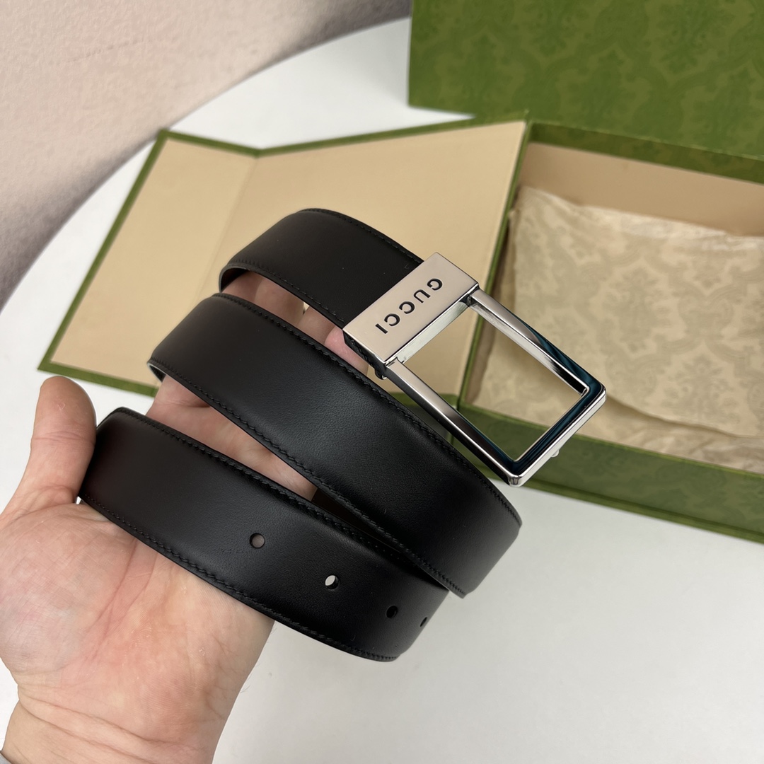 Gucci Male Basic Belt Cow Leather Black M