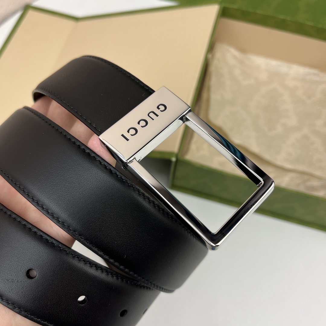 Gucci Male Basic Belt Cow Leather Black M