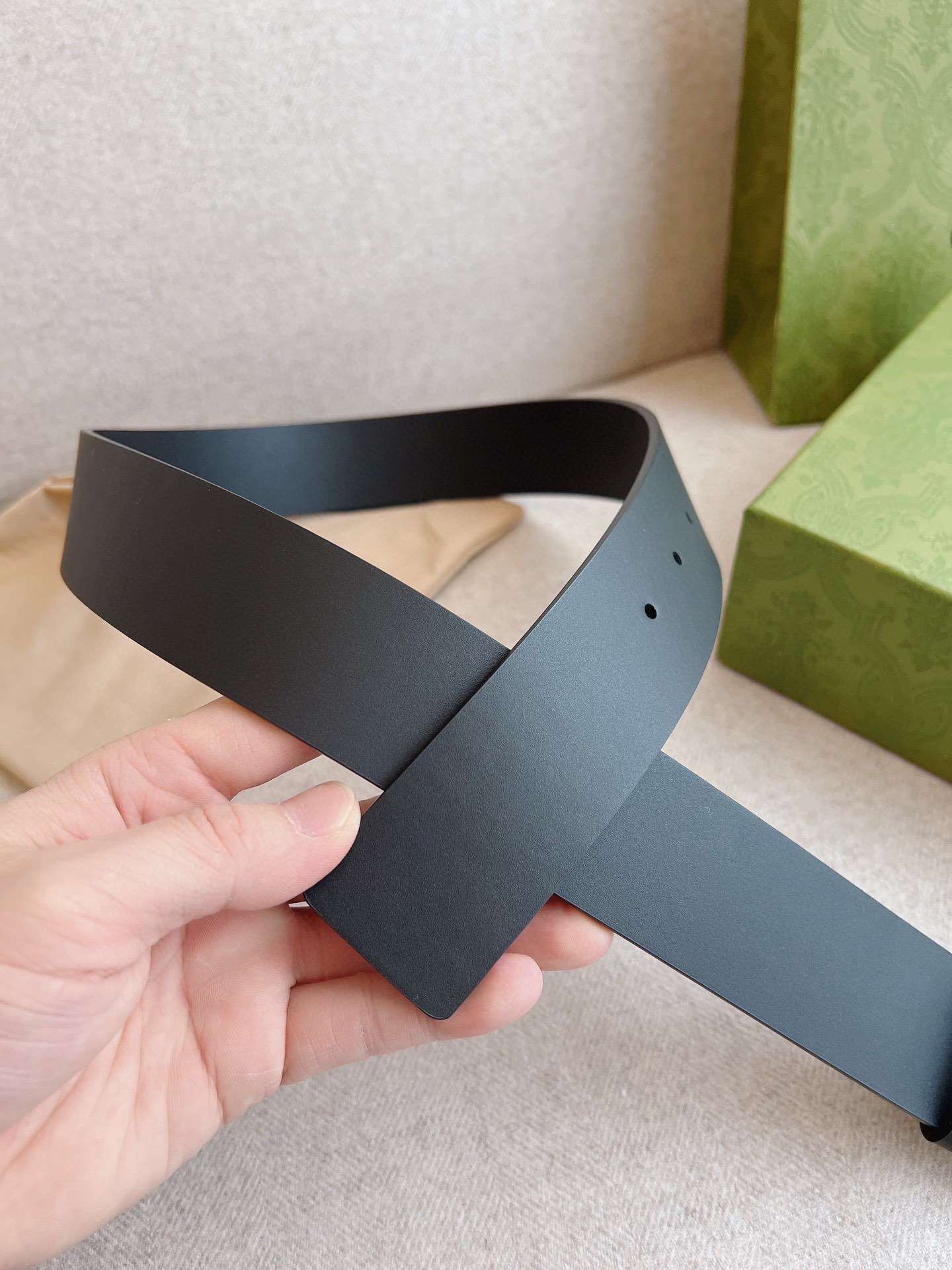 Gucci Leather Belt Cow Leather Black M