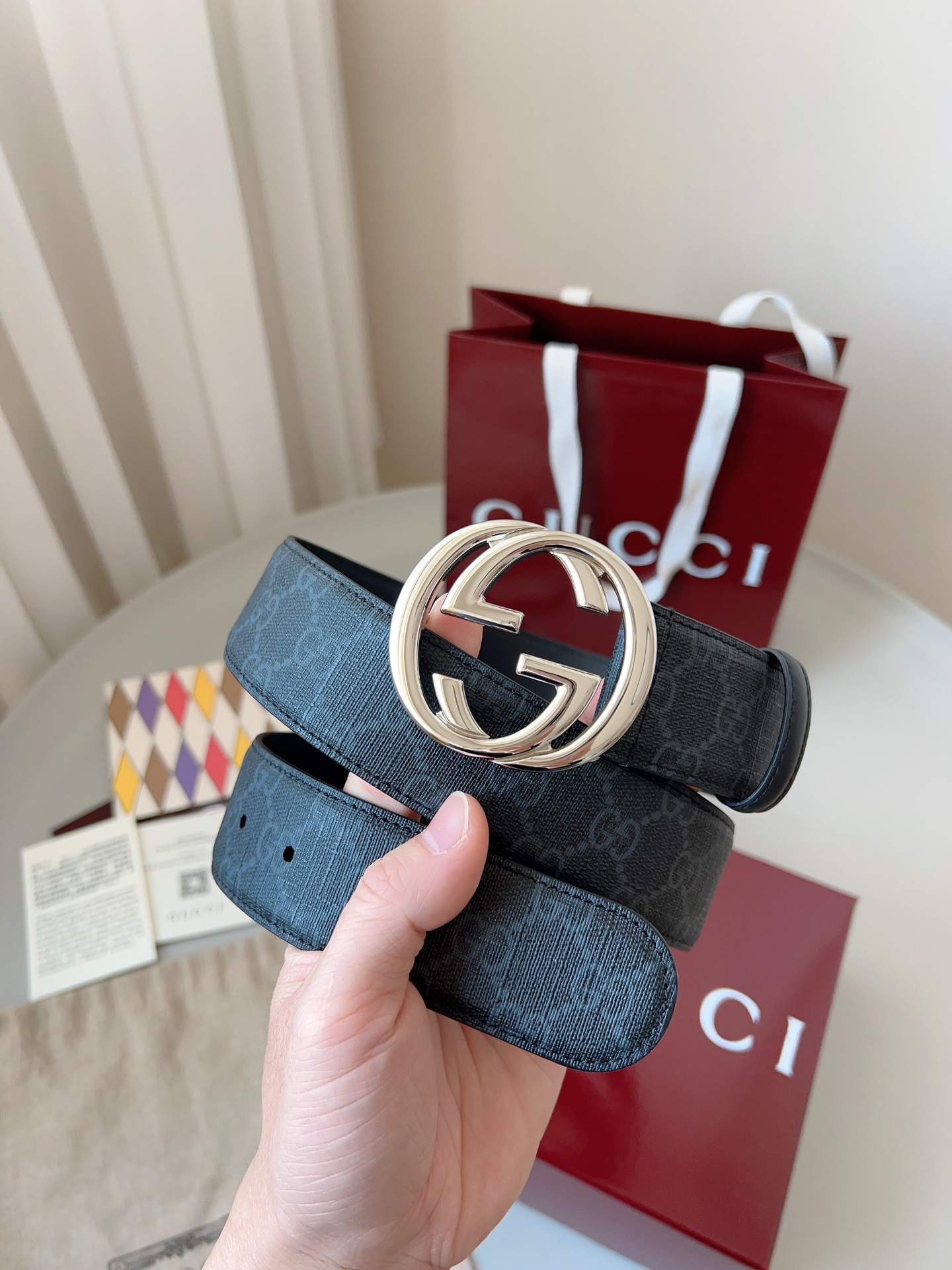 Gucci Basic Belt Canvas Black S-m