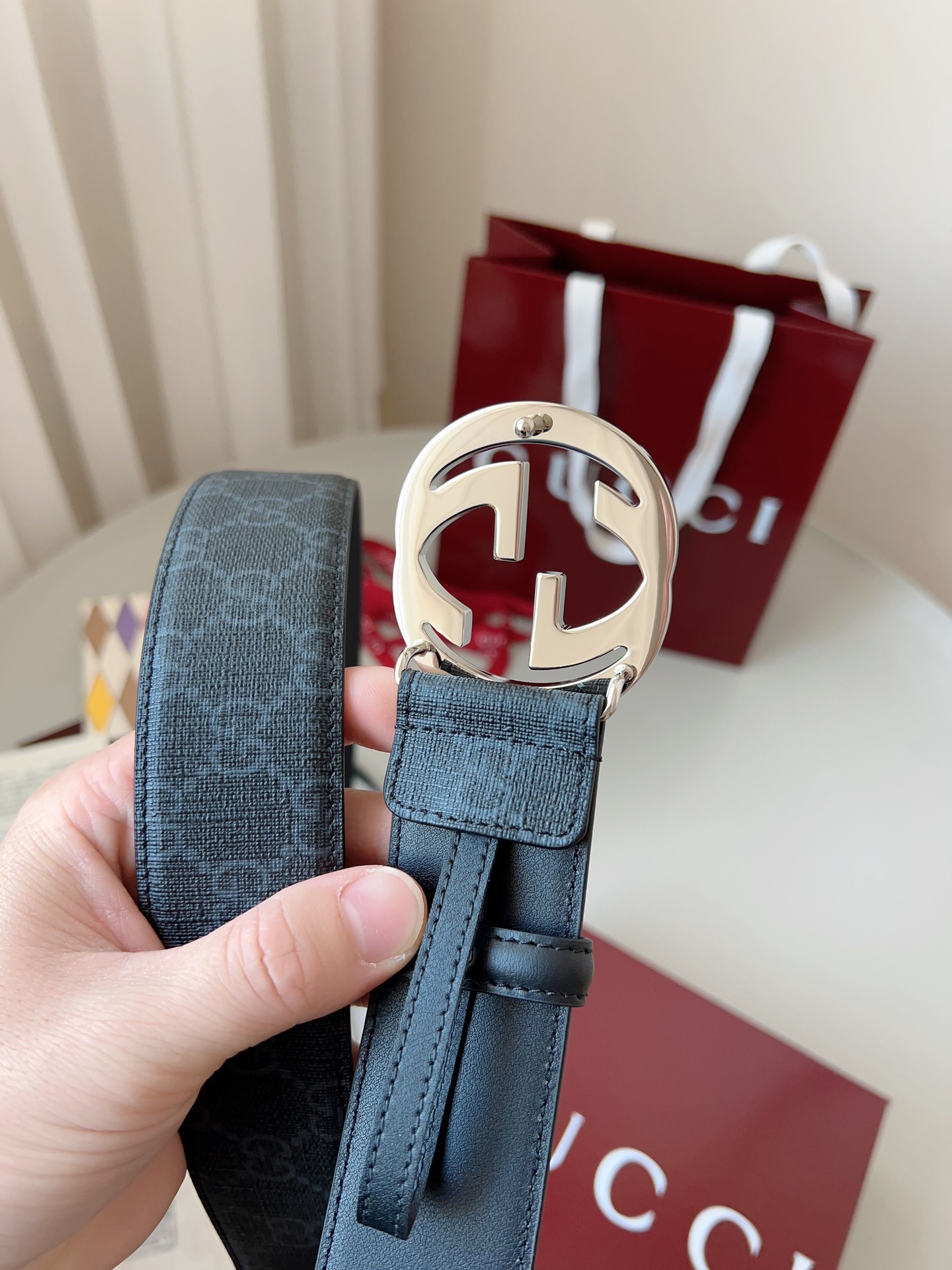 Gucci Basic Belt Canvas Black S-m