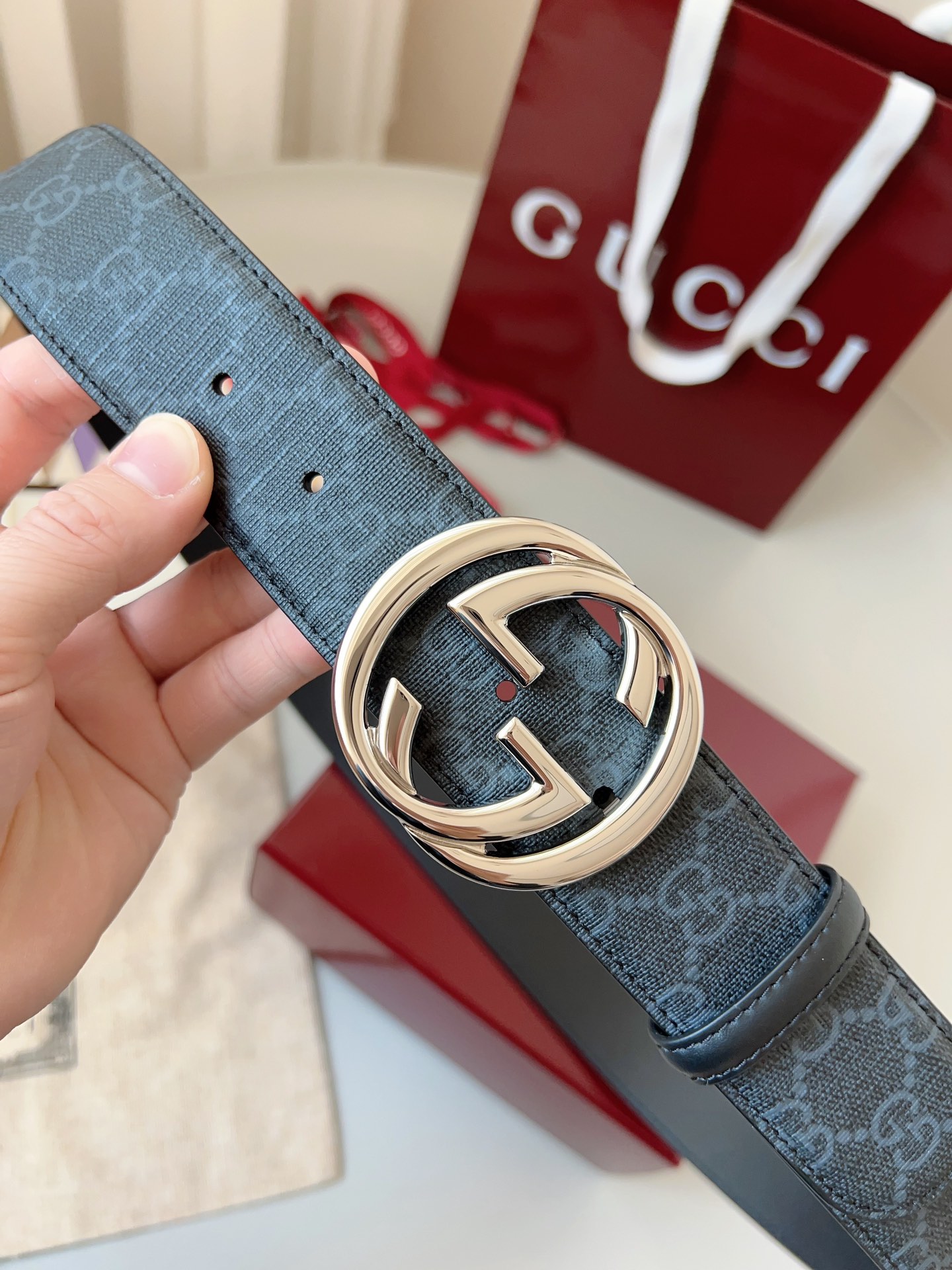 Gucci Basic Belt Canvas Black S-m