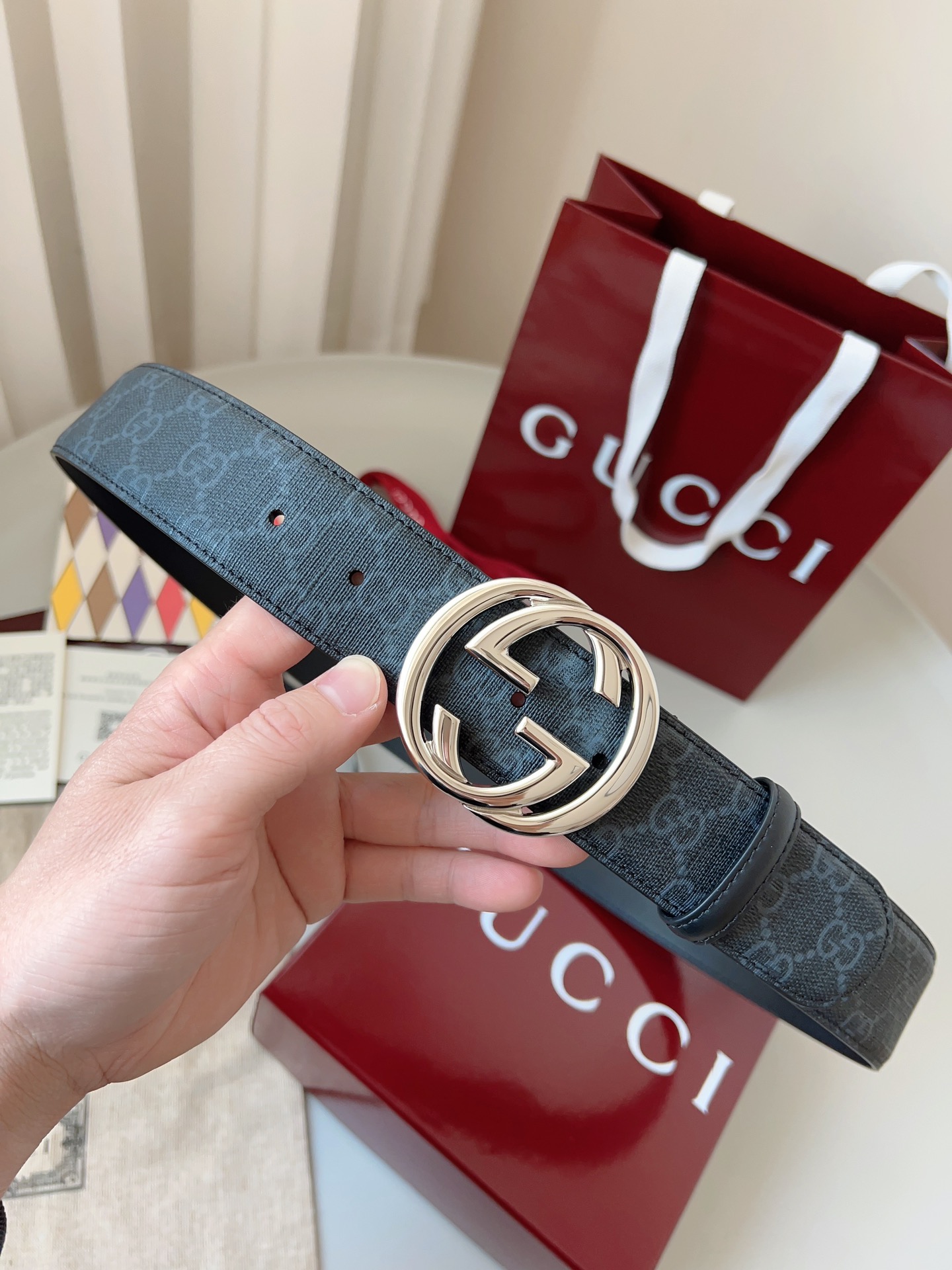 Gucci Basic Belt Canvas Black S-m