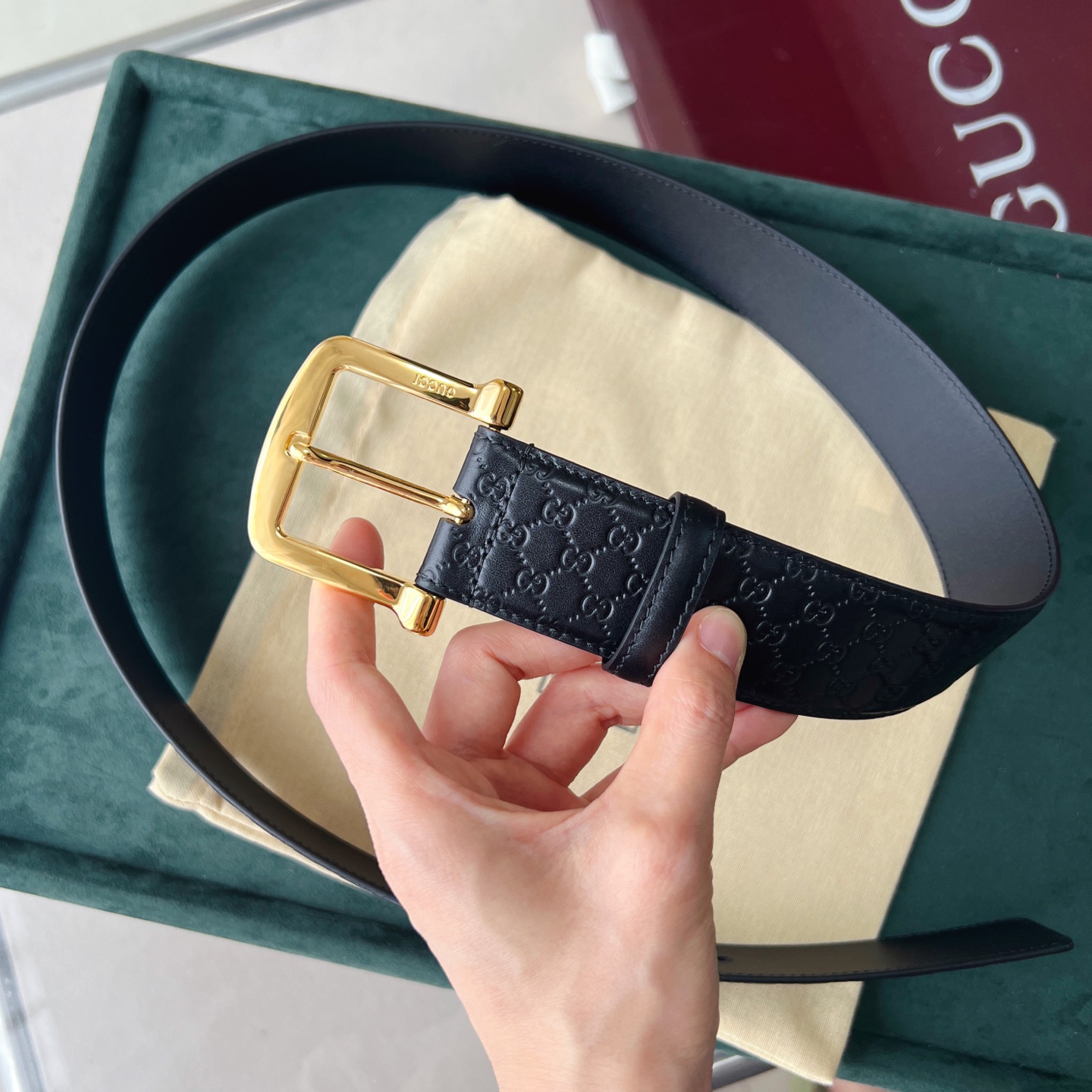 Gucci Basic Belt Cow Leather 40mm-m-l