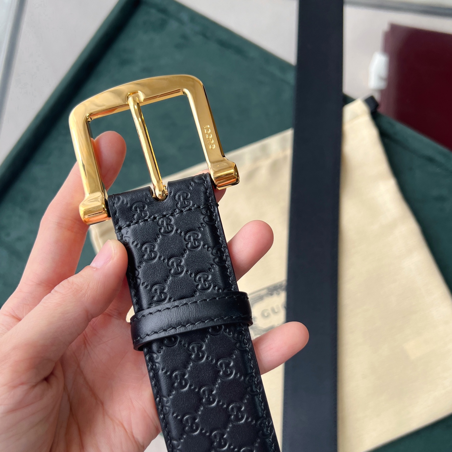 Gucci Basic Belt Cow Leather 40mm-m-l