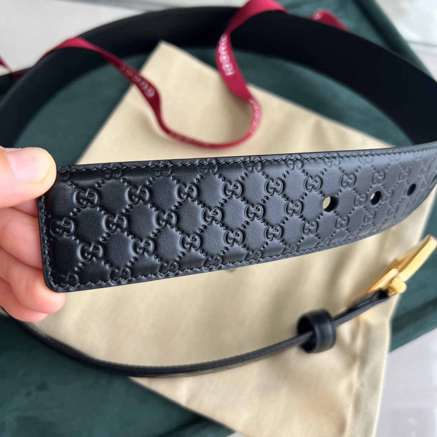 Gucci Basic Belt Cow Leather 40mm-m-l