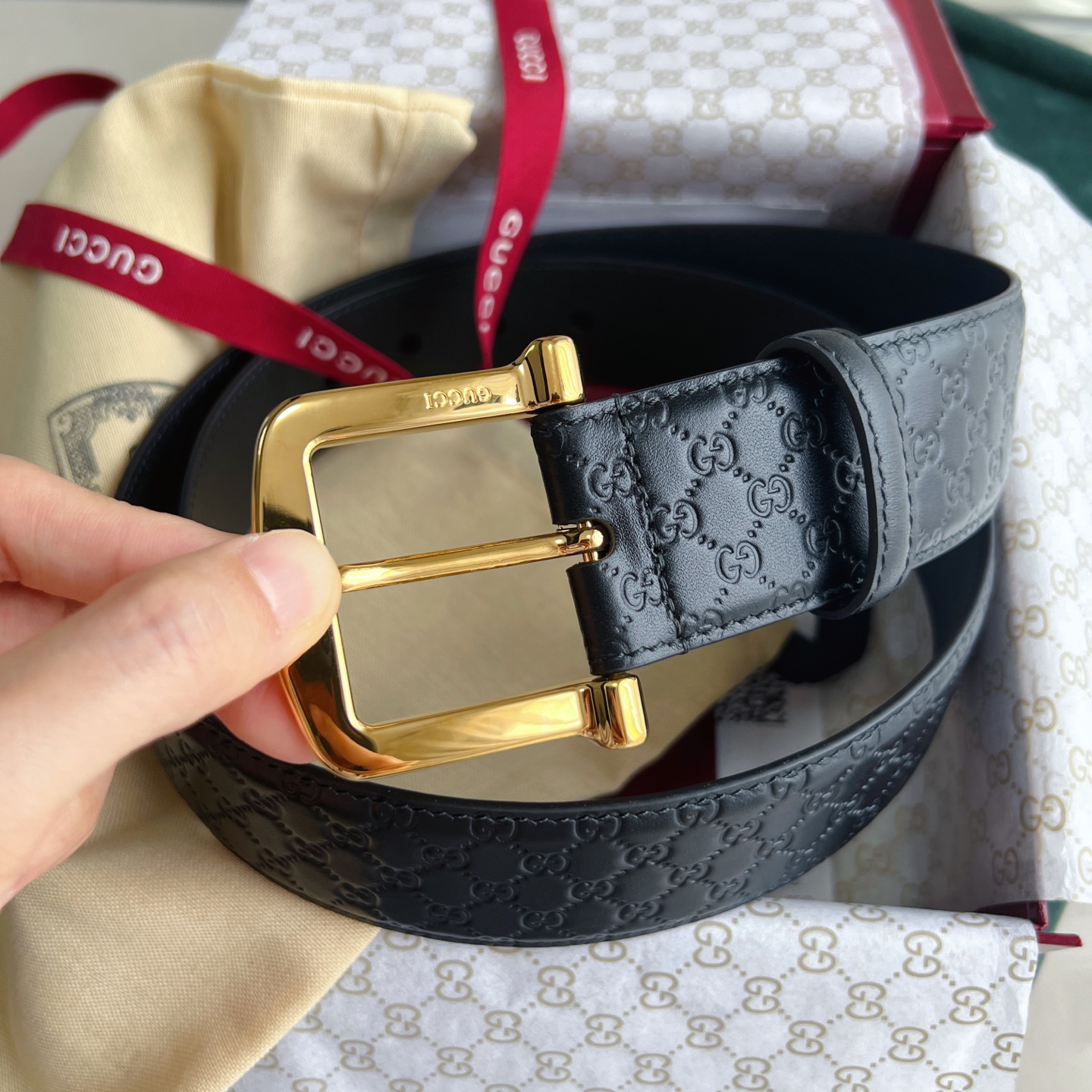 Gucci Basic Belt Cow Leather 40mm-m-l