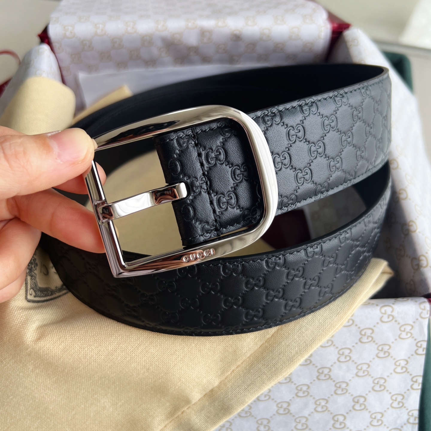 Gucci Basic Belt Cow Leather 40mm-m-l