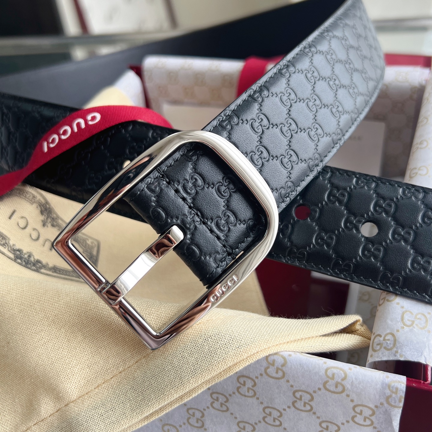 Gucci Basic Belt Cow Leather 40mm-m-l