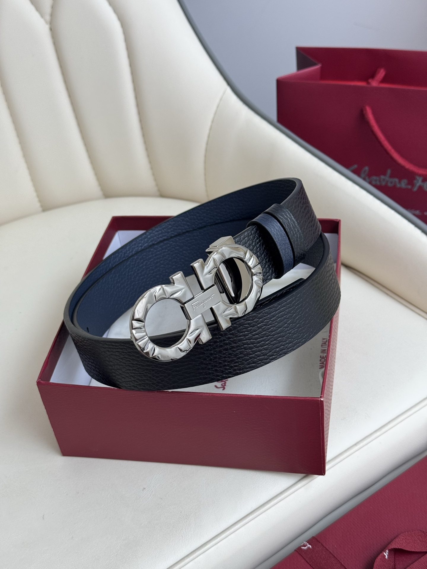 Salvatore Ferragamo Basic Belt Top Grain Leather