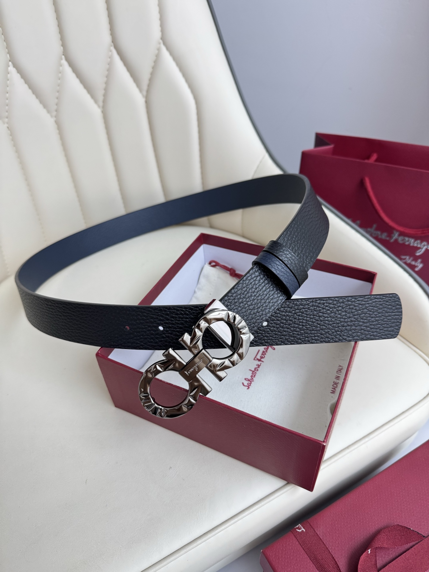 Salvatore Ferragamo Basic Belt Top Grain Leather