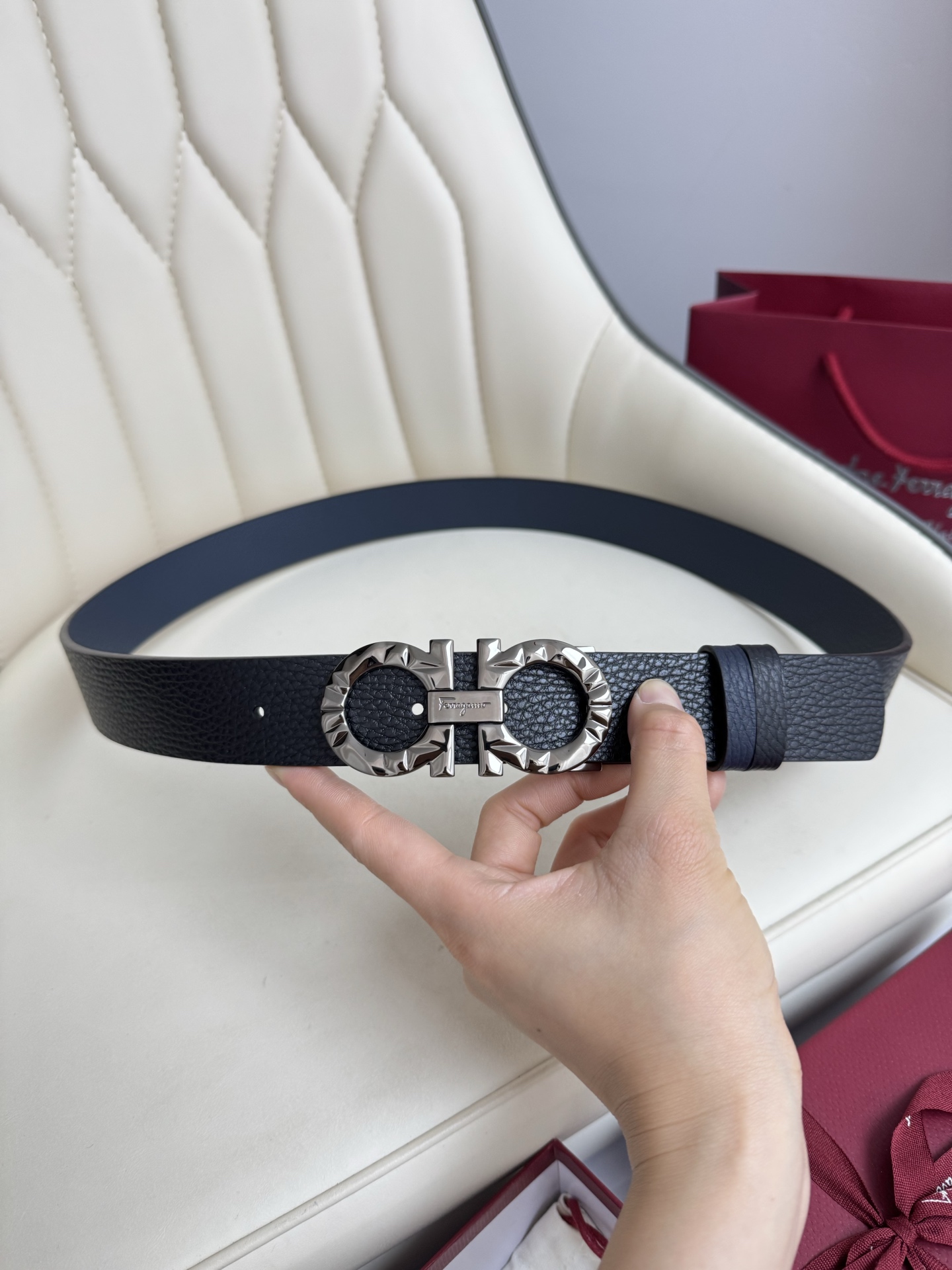 Salvatore Ferragamo Basic Belt Top Grain Leather