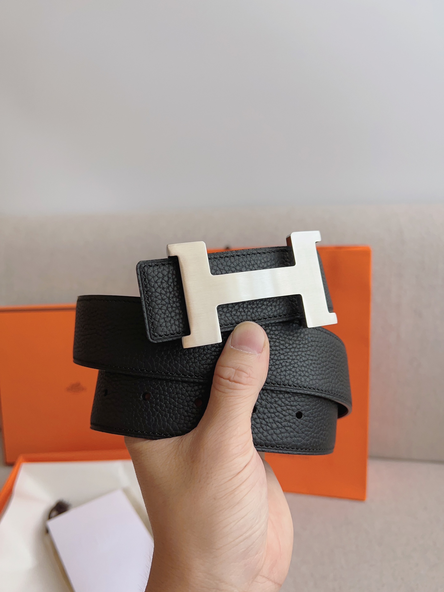 Hermès Leather Belt Cow Leather S-m