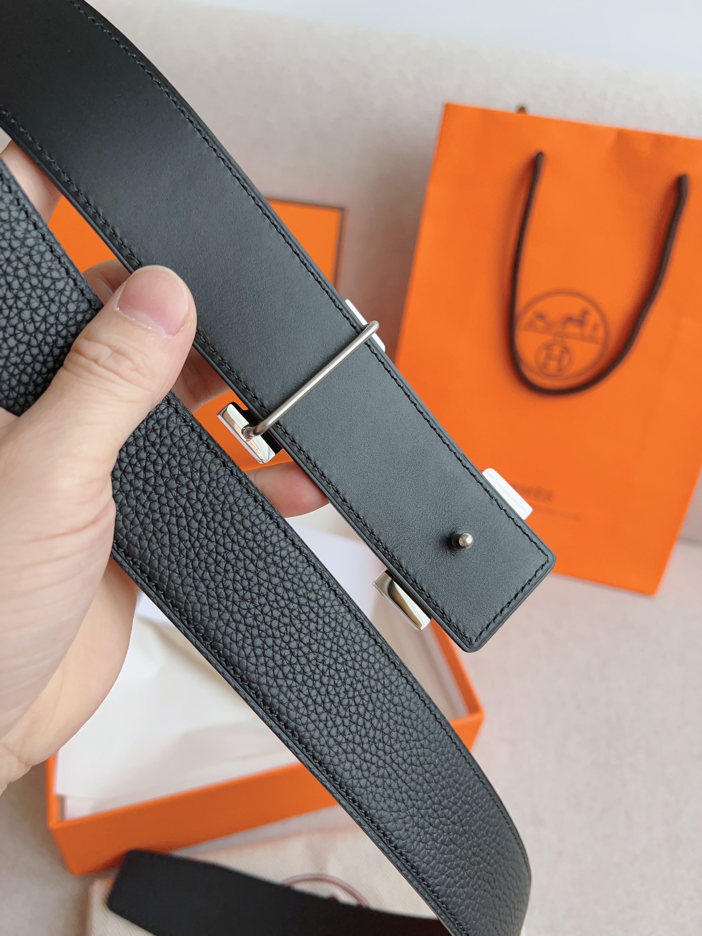 Hermès Leather Belt Cow Leather S-m