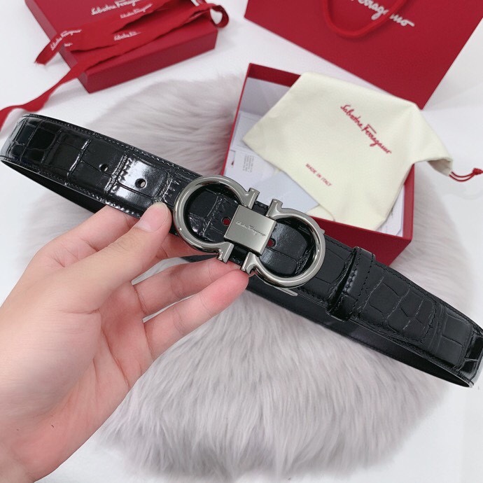 Salvatore Ferragamo Male Leather Belt 35mm-m