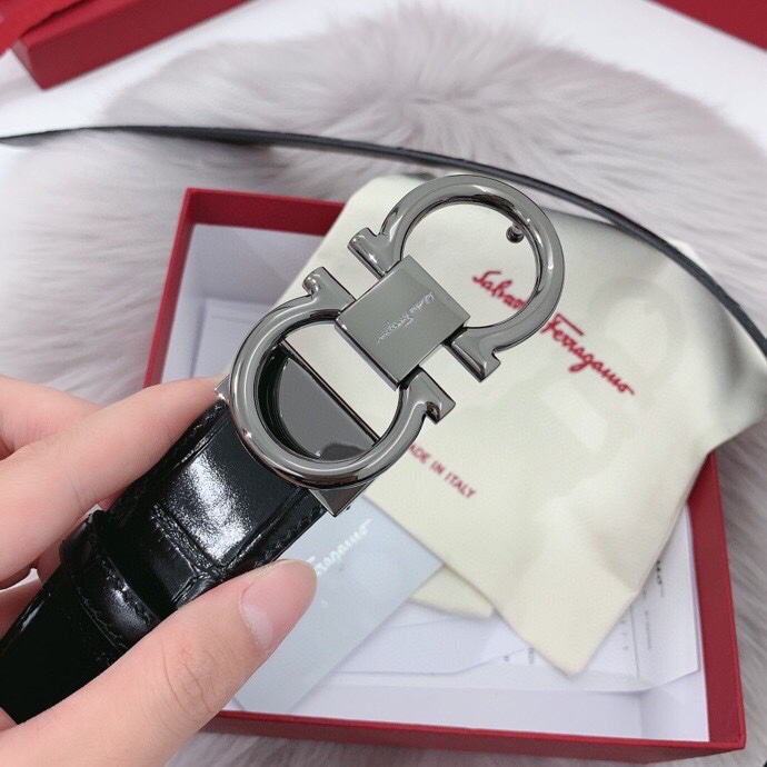 Salvatore Ferragamo Male Leather Belt 35mm-m