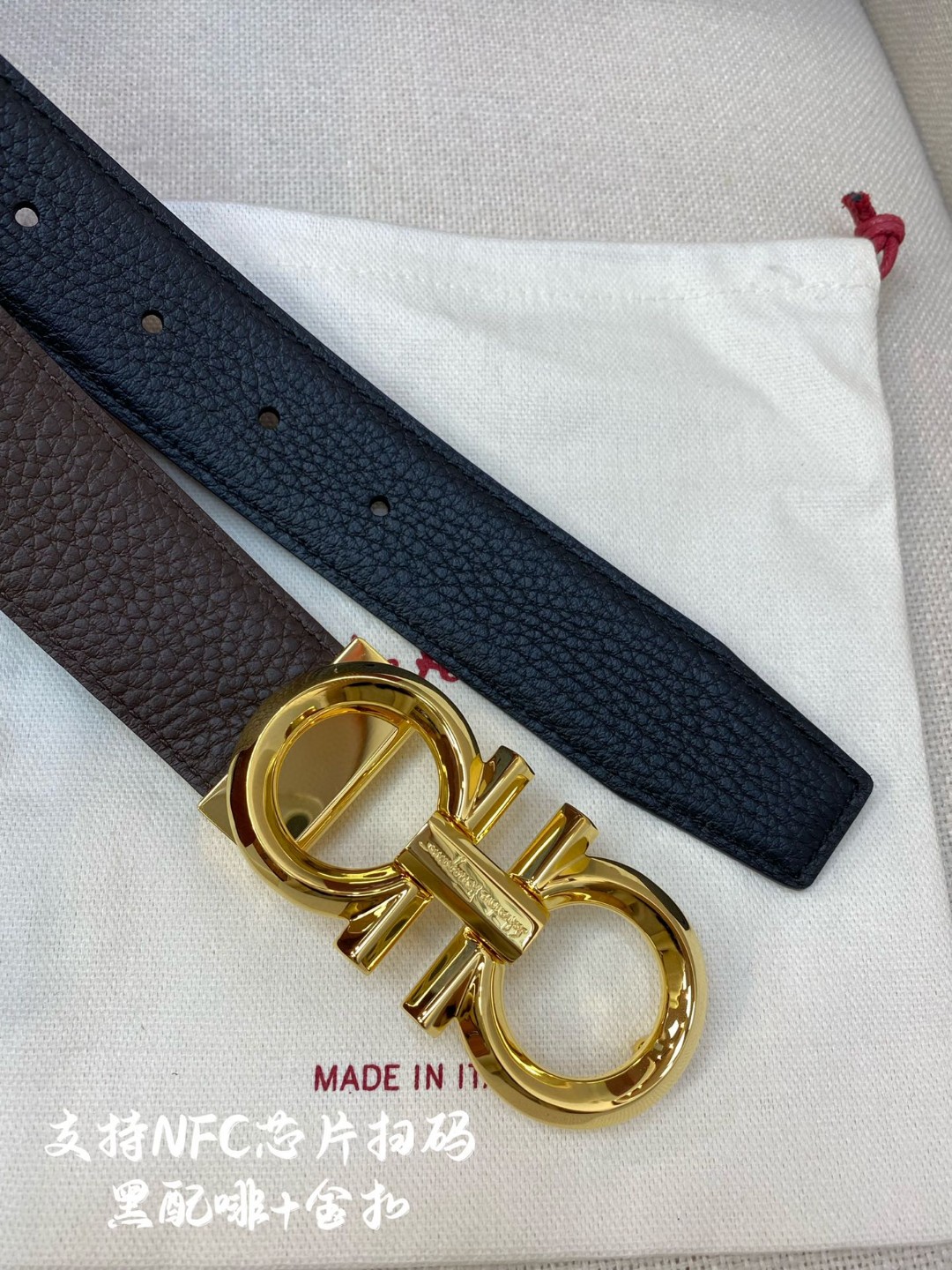 Salvatore Ferragamo Male Leather Belt Top Grain Leather M