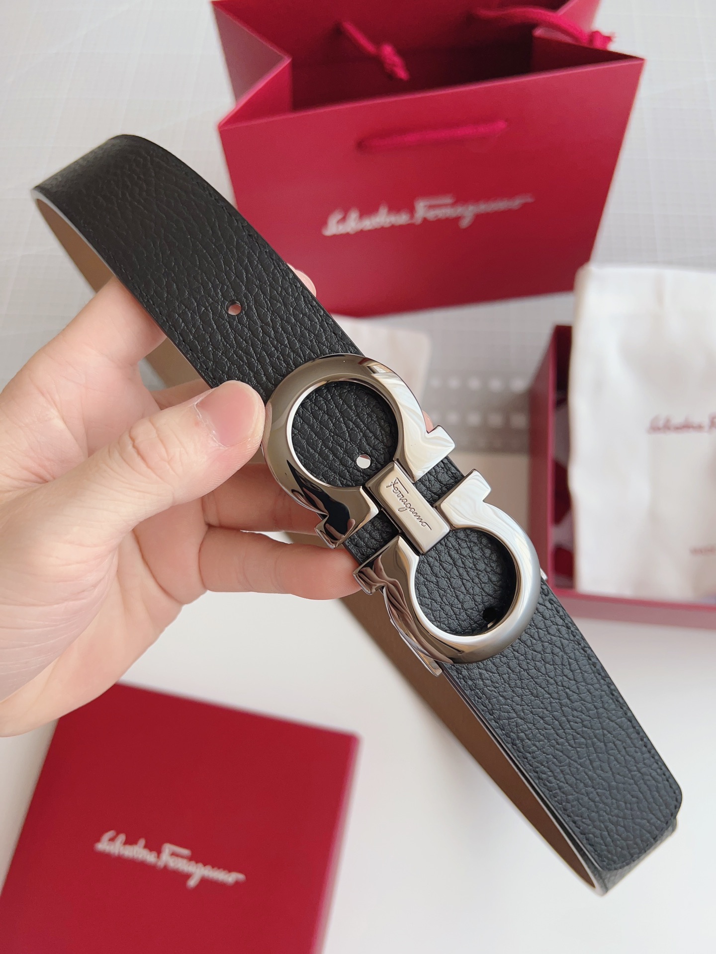 Salvatore Ferragamo Male Leather Belt Top Grain Leather M