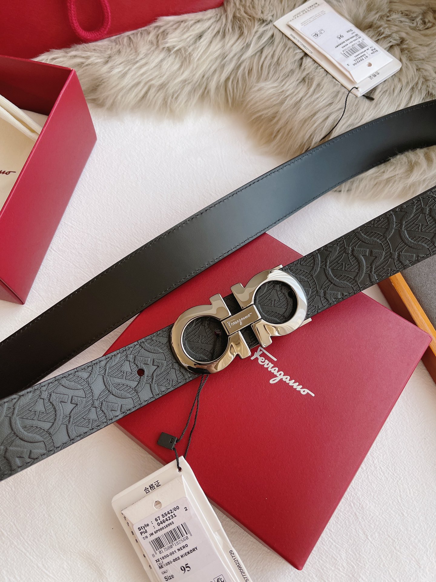 Salvatore Ferragamo Male Leather Belt Black M