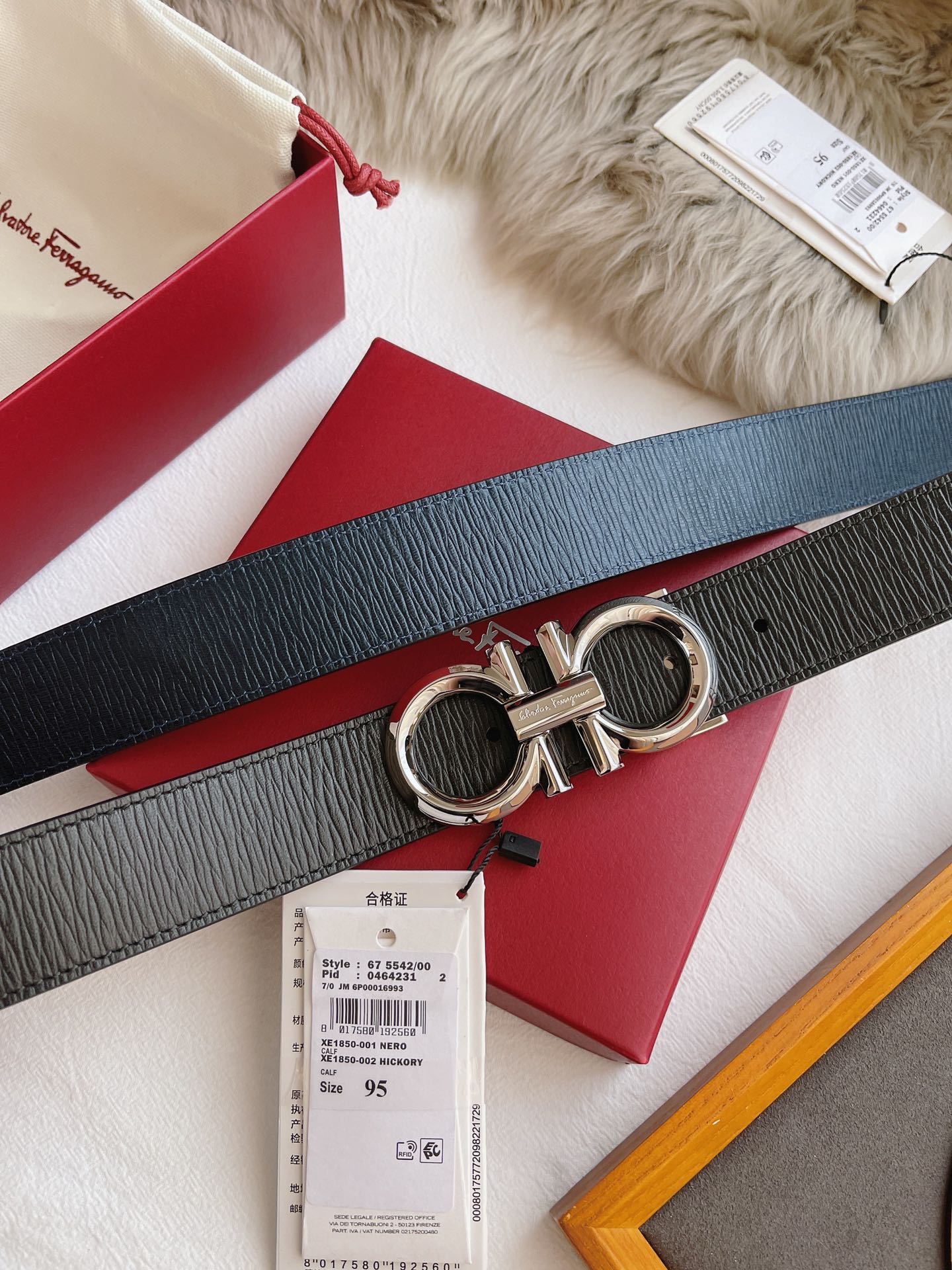 Salvatore Ferragamo Male Leather Belt Black M