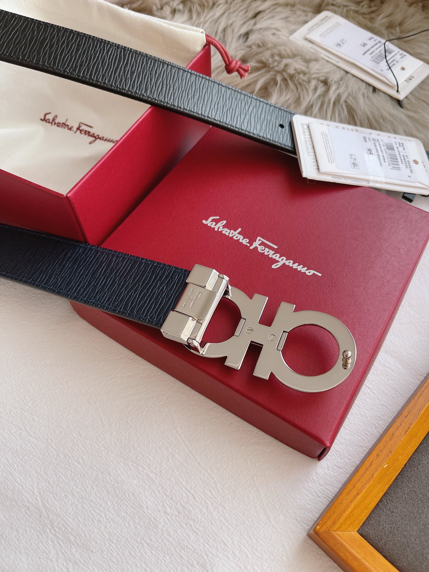 Salvatore Ferragamo Male Leather Belt Black M