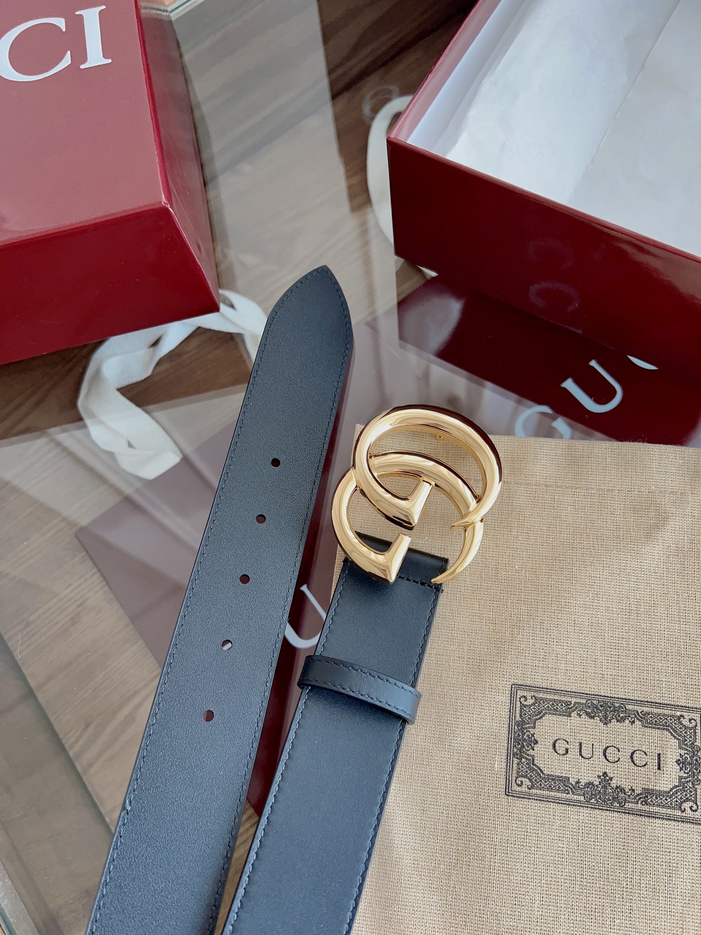 Gucci Basic Belt Cow Leather M-l