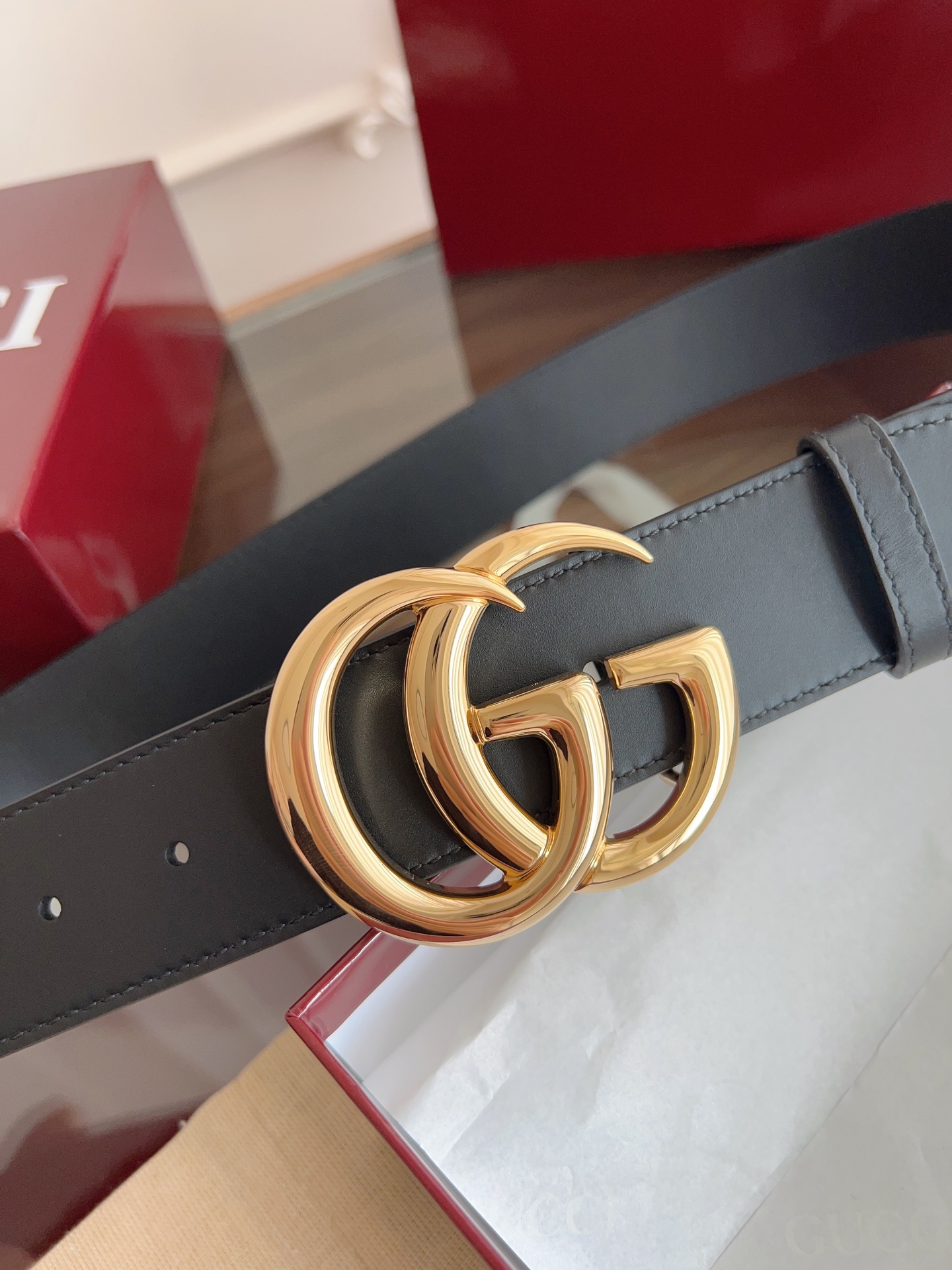 Gucci Basic Belt Cow Leather M-l