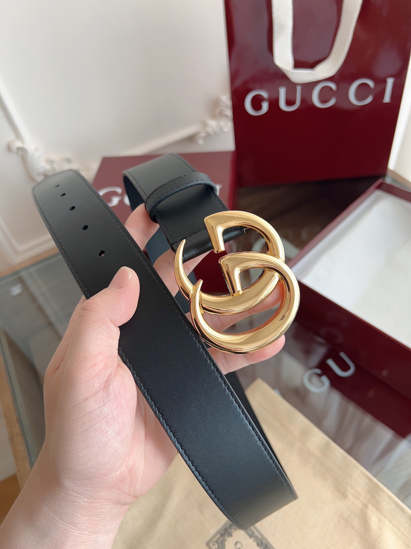 Gucci Basic Belt Cow Leather M-l