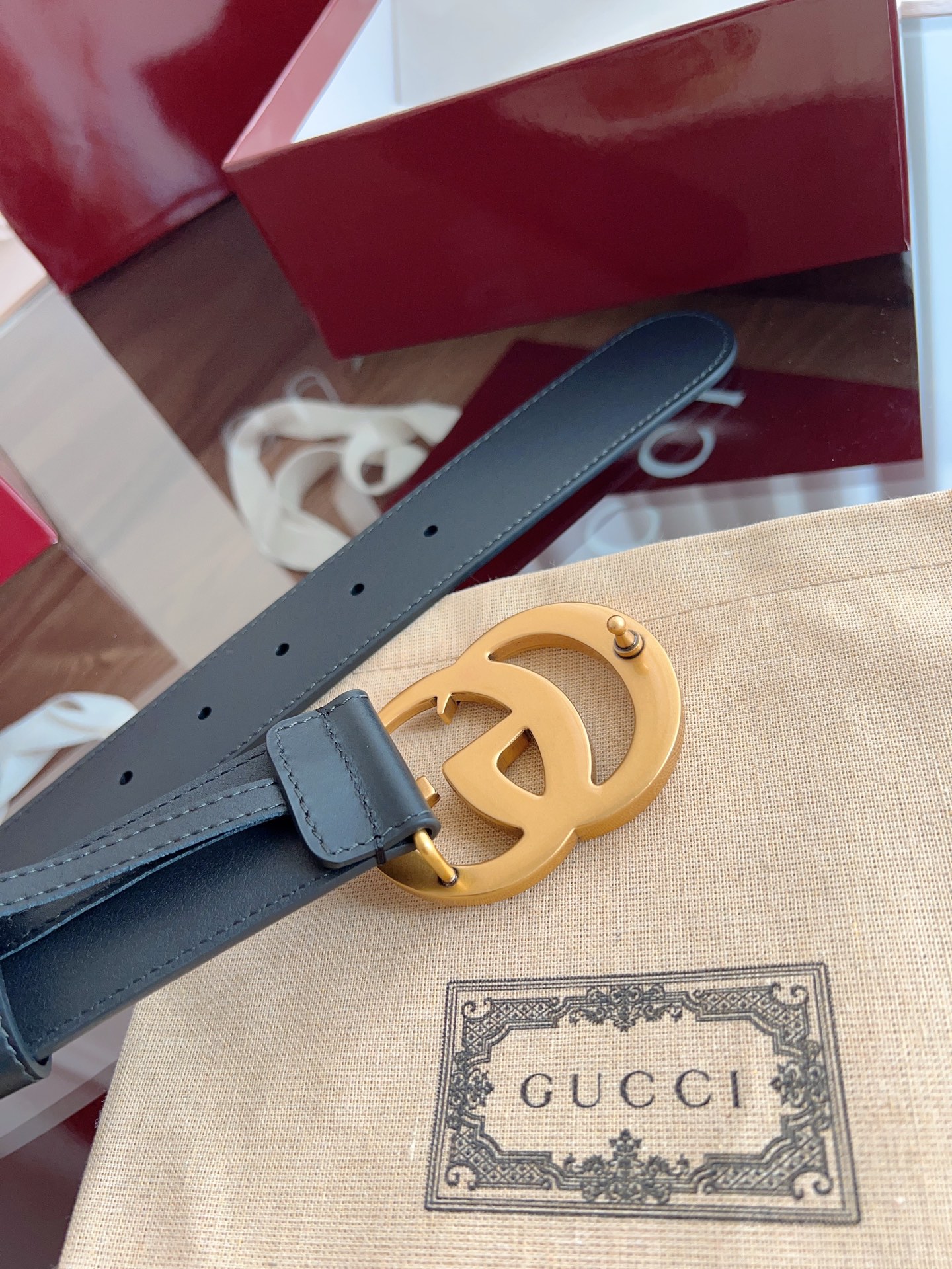 Gucci Basic Belt Cow Leather M-l
