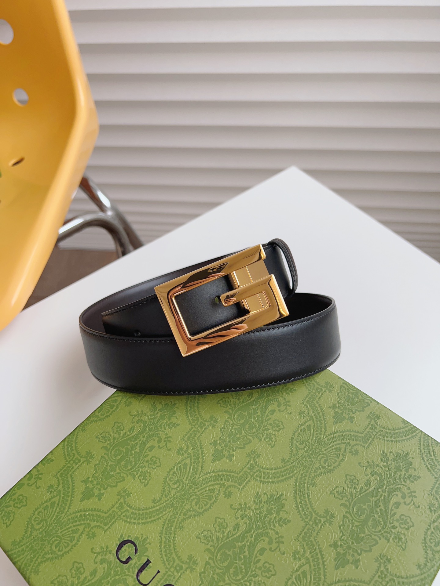 Gucci Leather Belt Cow Leather M