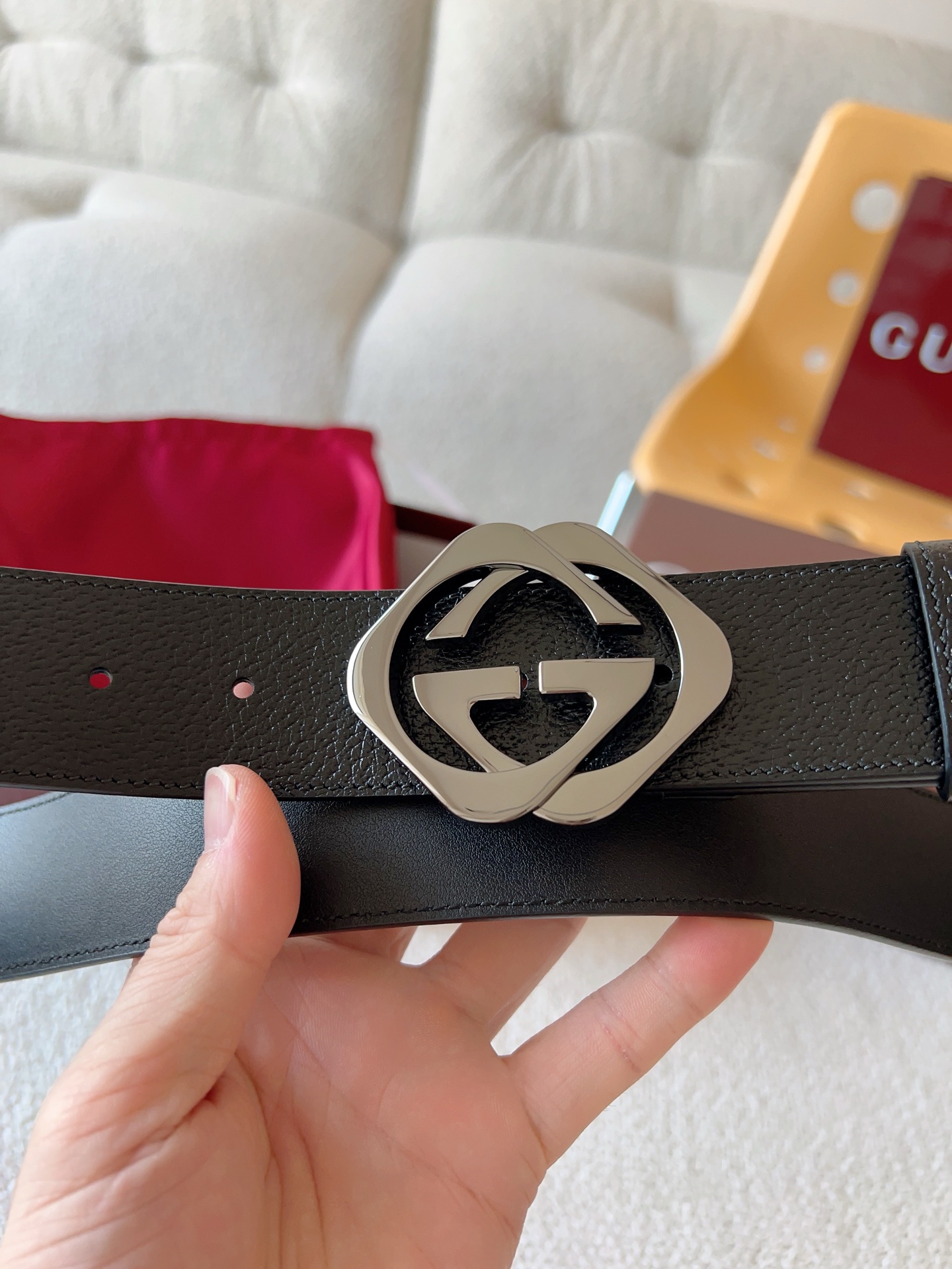 Gucci Leather Belt Cow Leather M