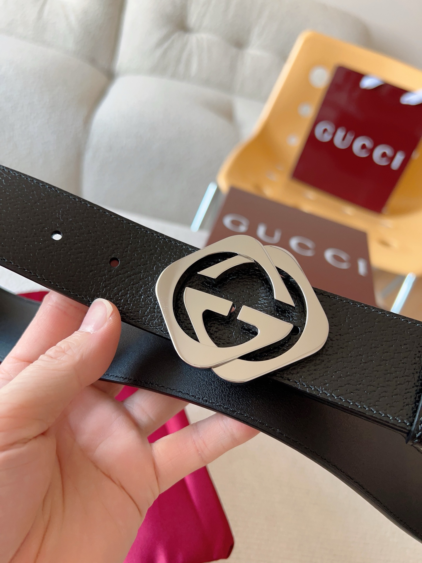 Gucci Leather Belt Cow Leather M