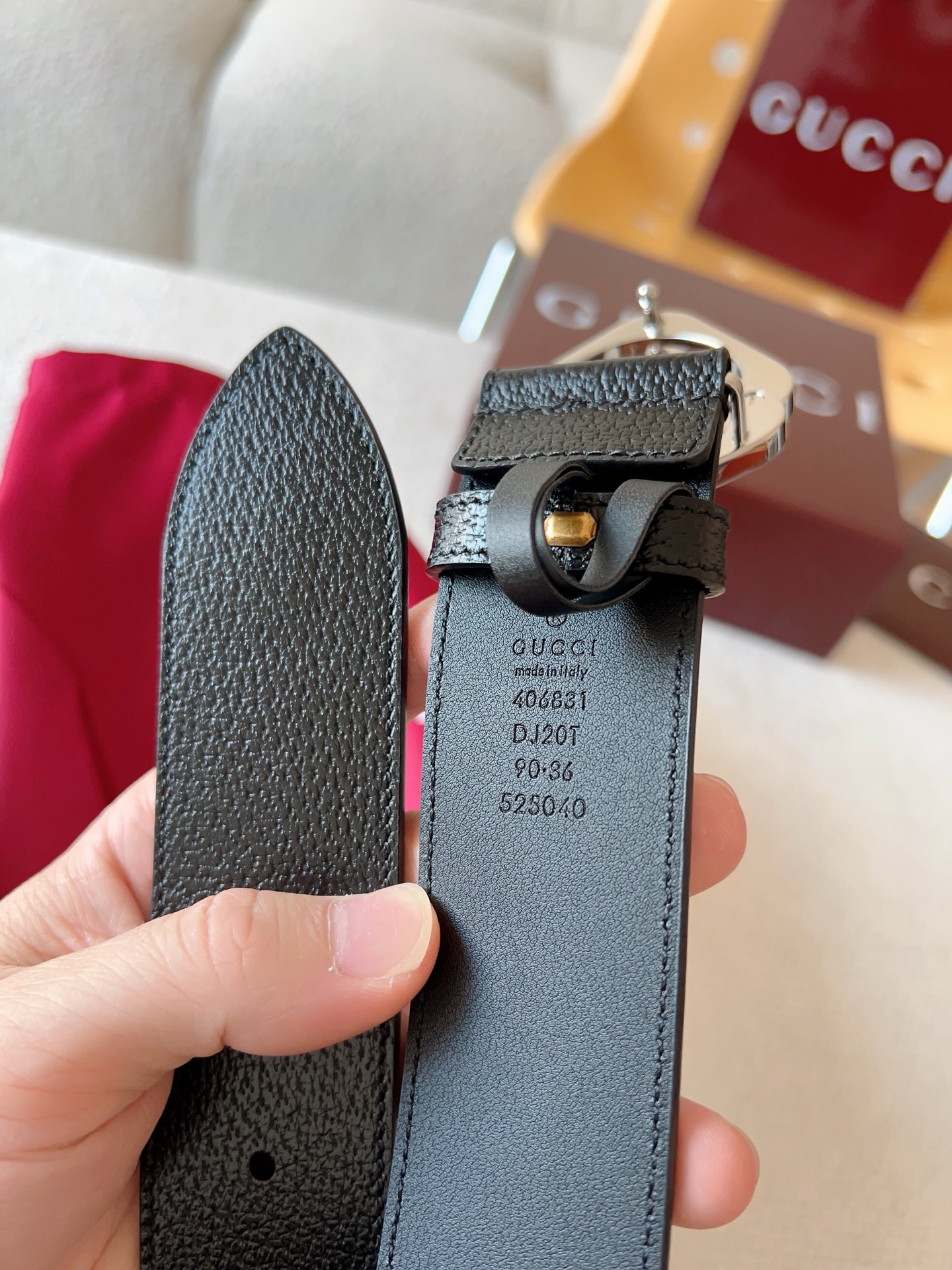 Gucci Leather Belt Cow Leather M