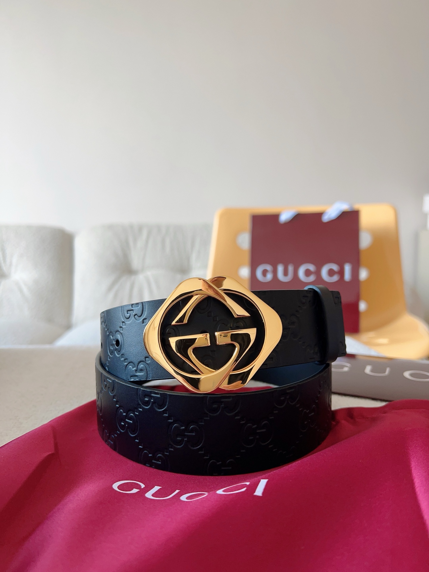 Gucci Leather Belt Top Grain Leather S-m