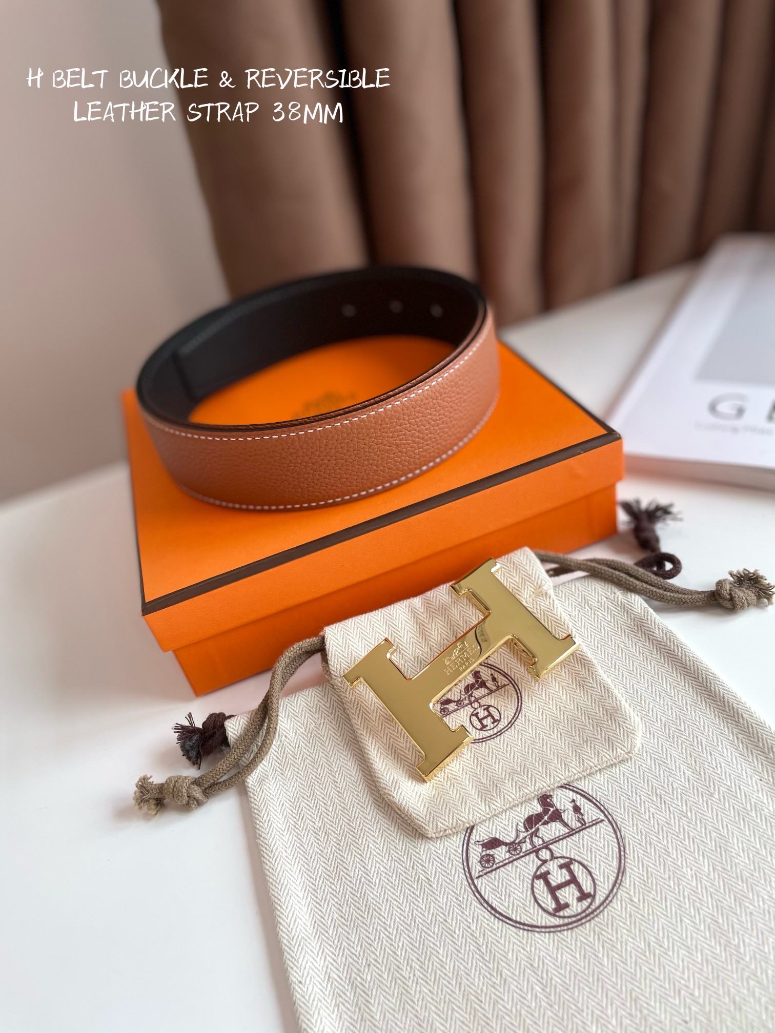 Hermès Male Leather Belt Cow Leather 38mm