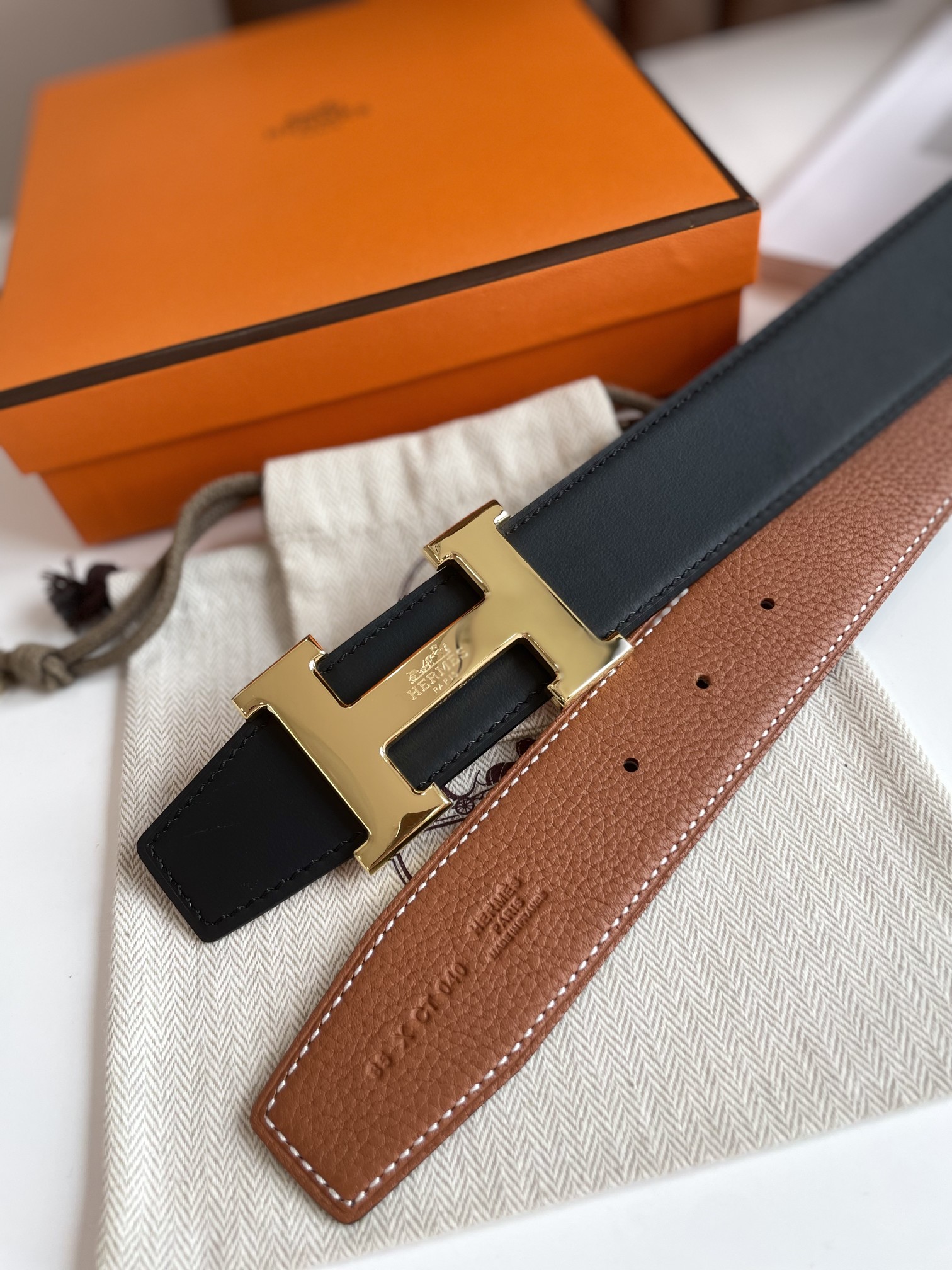 Hermès Male Leather Belt Cow Leather 38mm